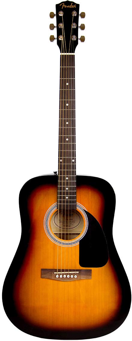 Fender FA-115 Dreadnought Acoustic Guitar Sunburst Bundle with Hard Case, Tuner, Strings, Strap & Picks - Perfect for Beginners, Campfires, Live Performances & Home Practice