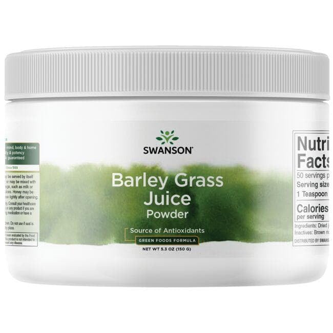 Swanson Mega Green Barley Grass Powder - 5.3 oz (150g) - Organic Superfood for Smoothies, Detox & Energy Boost - Vegan, Gluten-Free Supplement for Daily Wellness