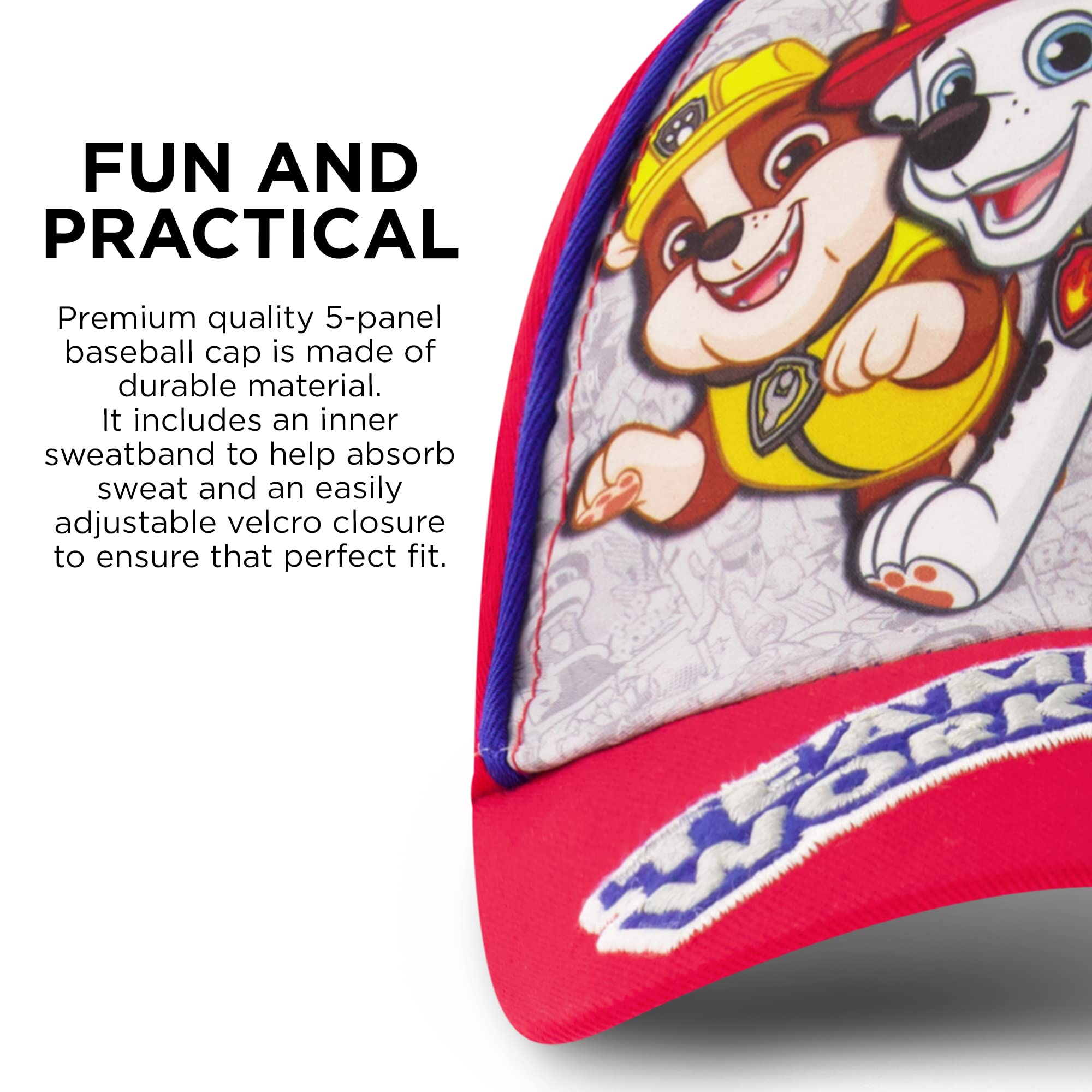 Paw Patrol Marshall Adjustable Baseball Cap for Kids - Toddler & Boys Hat (Ages 2-7) - Red Nickelodeon Character Hat - Perfect for Outdoor Play, Birthday Gifts & Costume Accessories
