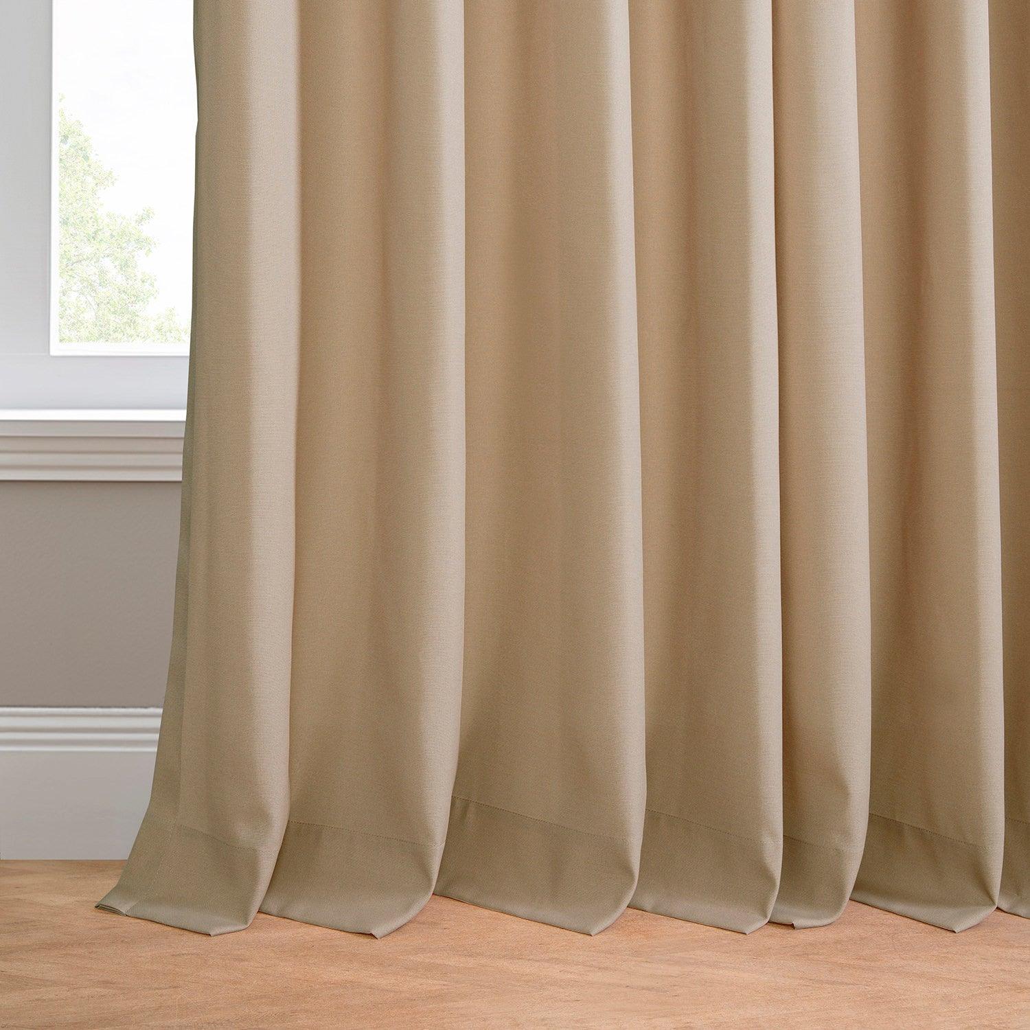 Sand Dune Beige Grommet Villanova Outdoor Curtains - Waterproof Sun Shade Patio Drapes for Deck, Porch & Poolside (Set of 2 Panels)