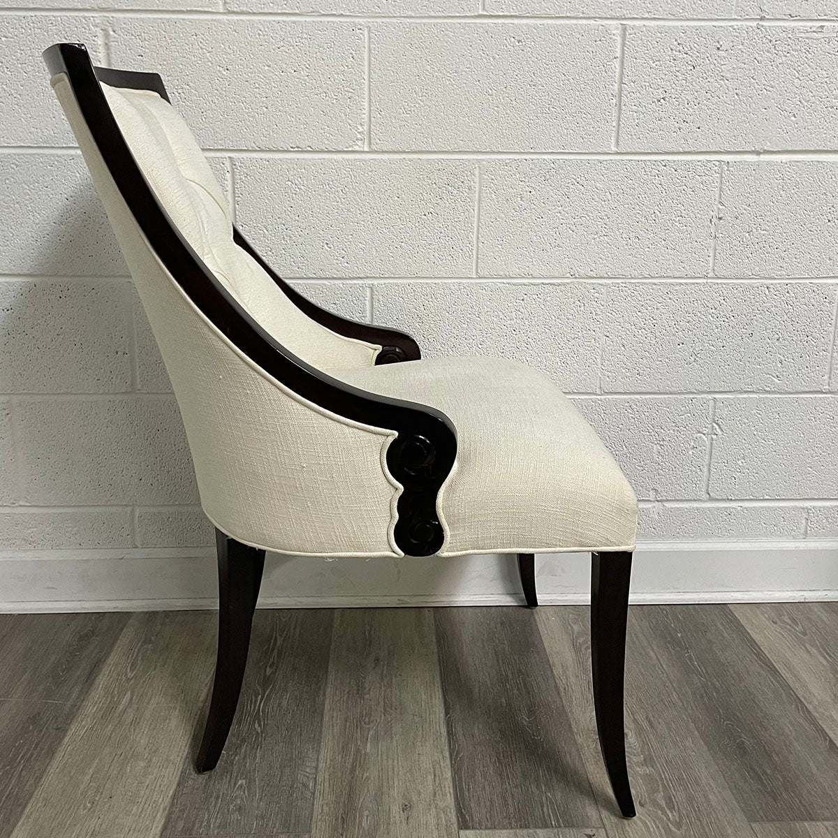 Pair of Modern Wood & Upholstered Dining Chairs - Comfortable Fabric Seating for Kitchen, Dining Room or Home Office - Set of 2