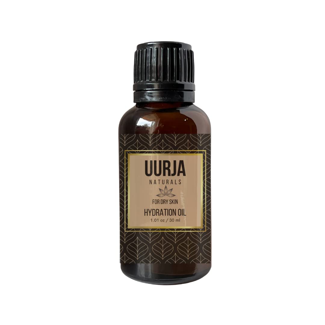 UURJA Naturals Hydrating Face Oil for Dry Skin - 30ml with Frankincense, Lavender & Tea Tree Essential Oils in Fractionated Coconut Oil | Moisturizing Treatment for Face, Body & Hair Care Routine