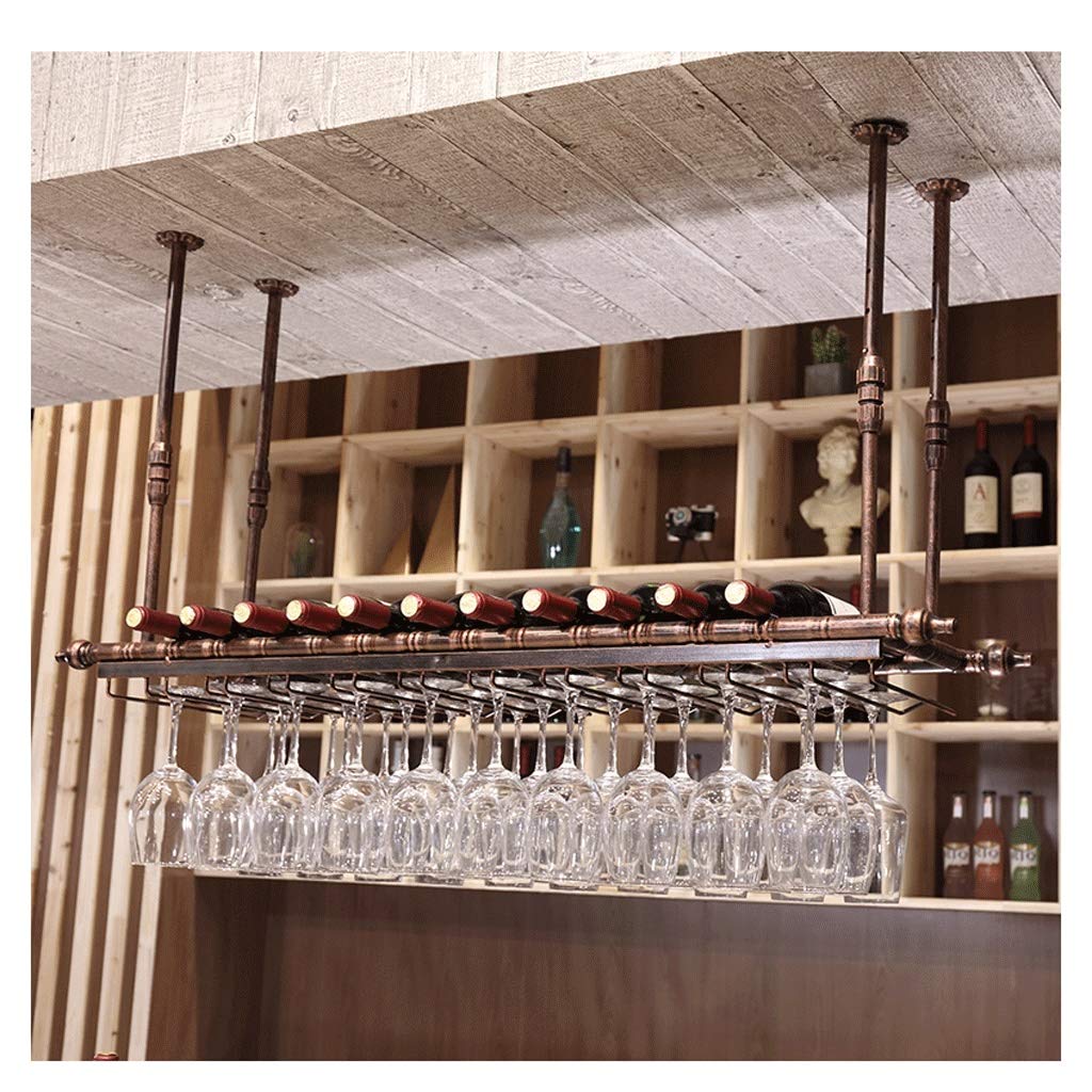 Rustic Wall Mounted Wine Rack - Adjustable Bronze Holder for Bar & Kitchen Decor