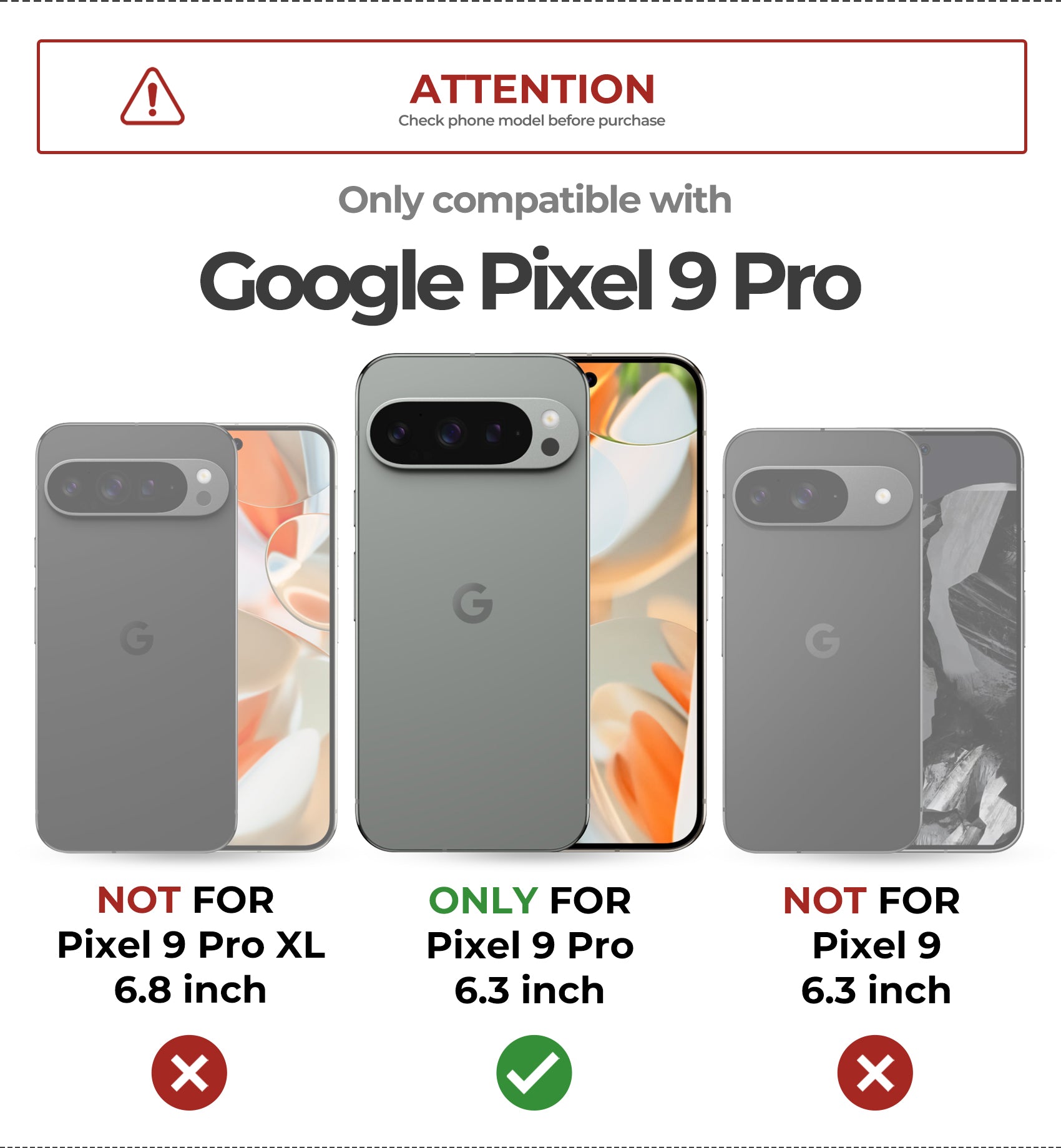 Dexnor Heavy Duty Shockproof Rugged Case for Google Pixel 9 Pro with Built-in Screen Protector, Full Body Bumper & Kickstand - Perfect for Outdoor Adventures, Work & Daily Protection