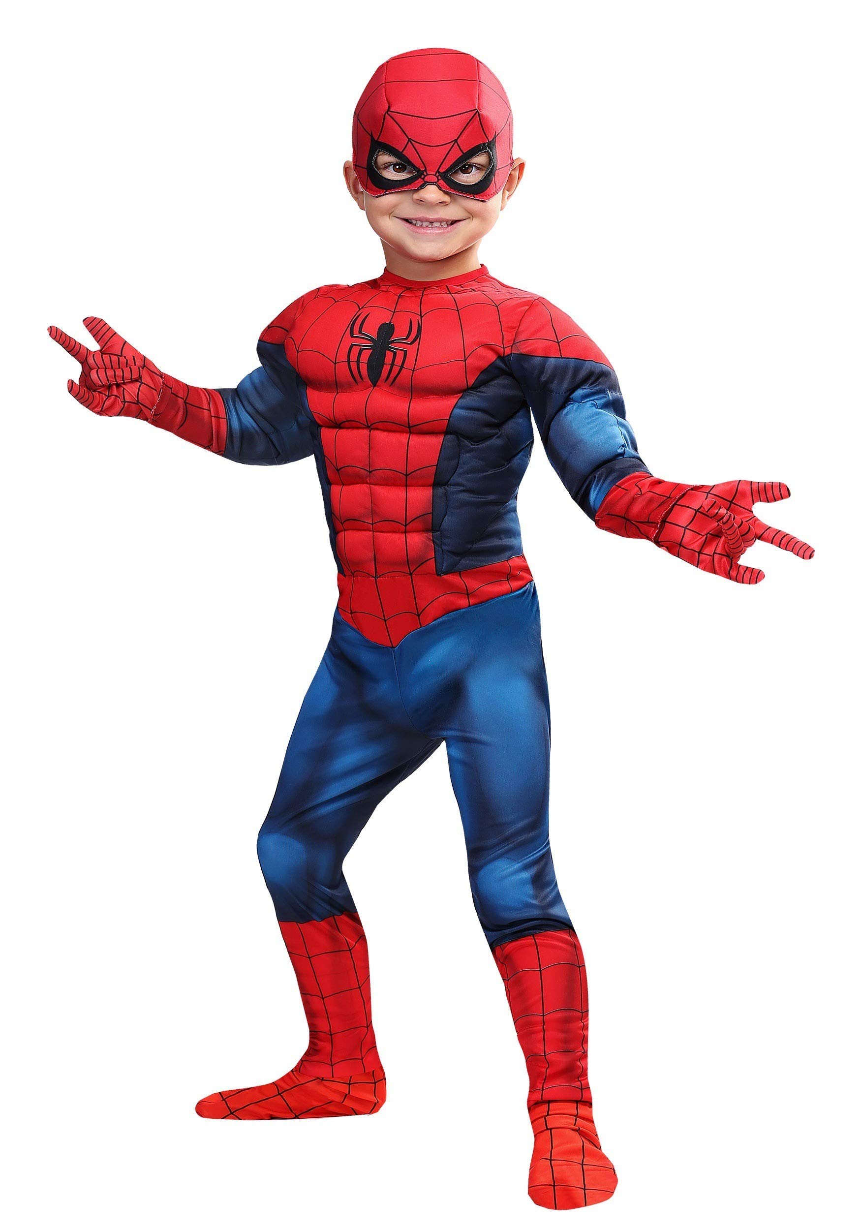 Marvel Spider-Man Toddler Costume for Boys - Superhero Dress Up Outfit for Halloween & Cosplay - Kids Spiderman Costume for Birthday Parties & Pretend Play