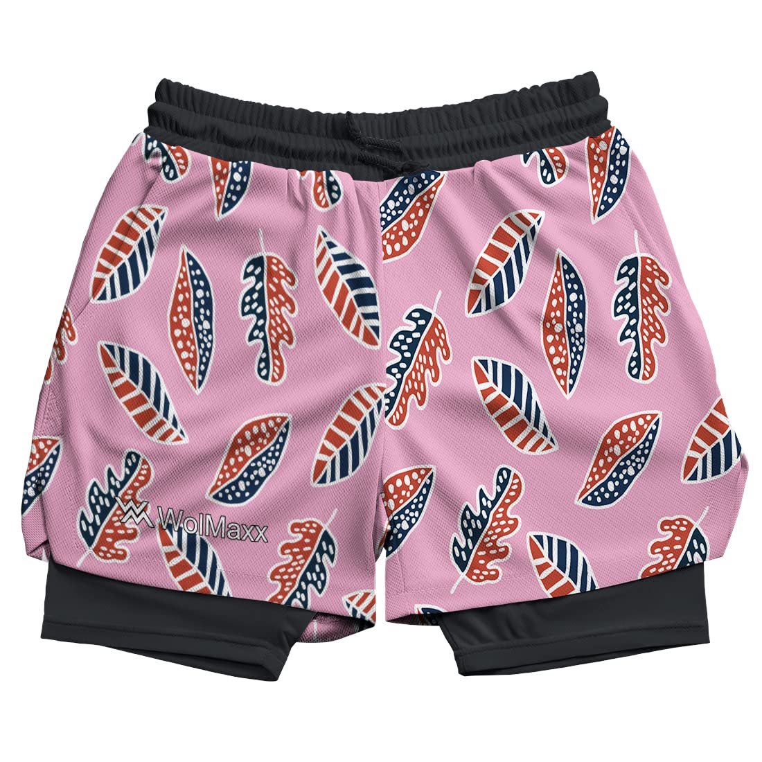 WolMaxx Men's Running Shorts with American Flag Print - 2-in-1 Athletic Shorts with Compression Liner & Pockets - Lightweight Workout Shorts for Jogging, Gym Training & Outdoor Sports