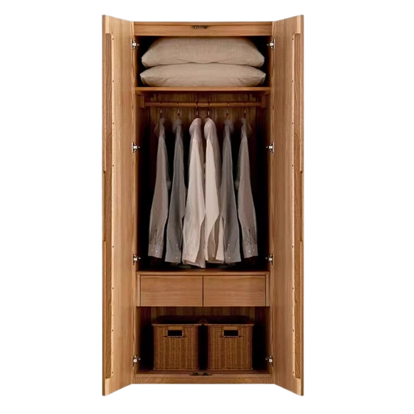 31.5x23.2x86.6 inch / 80x57x220 сm / Natural Wood Color / H style  double drawer with a double hood
