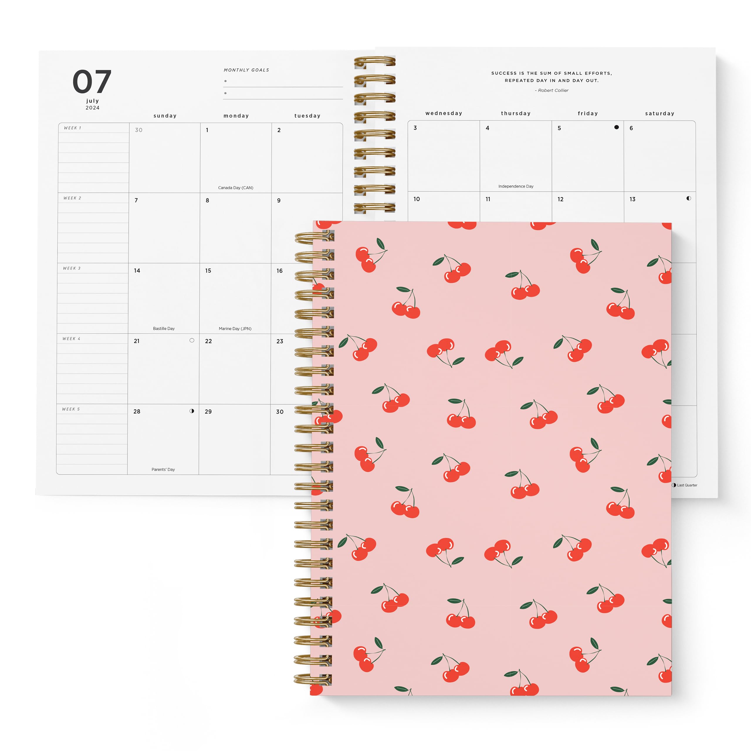 Bright Day 2024-2025 Cherry Small Academic Planner - 8.75