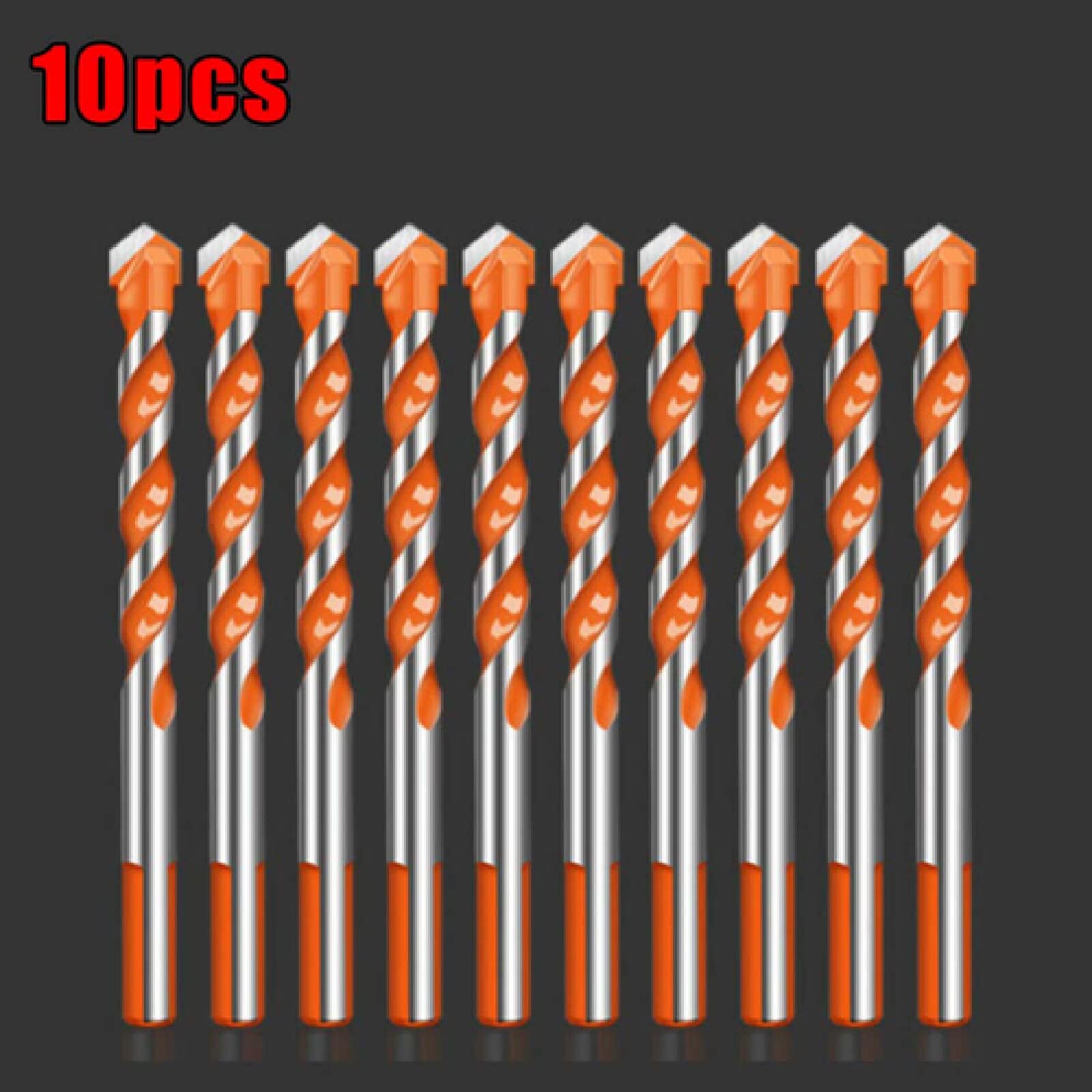 10Pcs Triangle Drill Bit Set for Metal, Wood, Glass, Ceramic & Concrete - 6mm Wall Hole Saw for Electric Drills - Perfect for DIY Projects, Home Renovations and Professional Construction Work