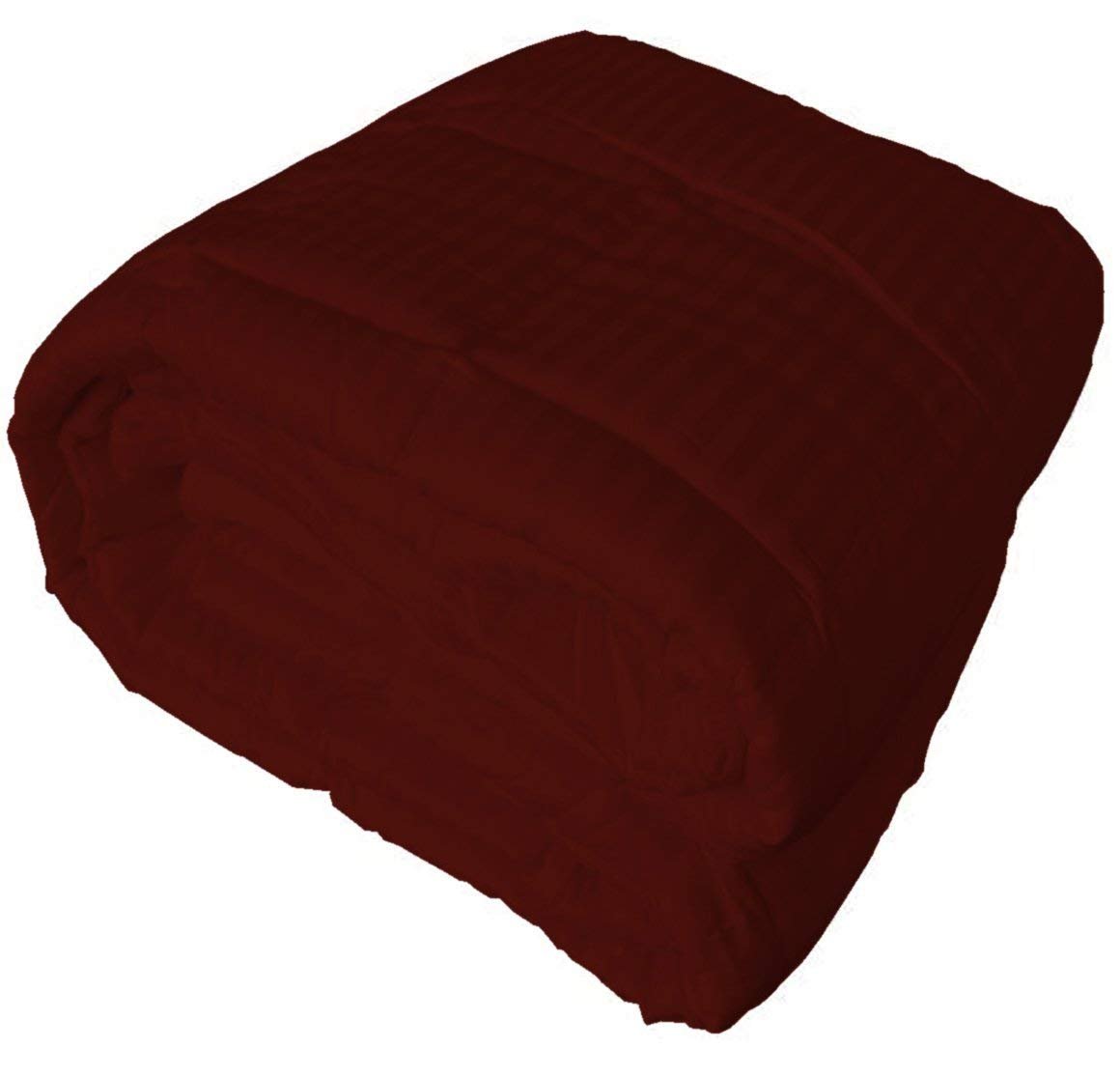 Premium 650 Thread Count Egyptian Cotton Comforter - Twin XL (64 x 86 inches) Burgundy Stripe - Ultra Soft Microfiber Fill (100 GSM) Box Stitched Design for Luxurious Sleep - Perfect for Dorm Rooms, Guest Beds & Cozy Winter Nights