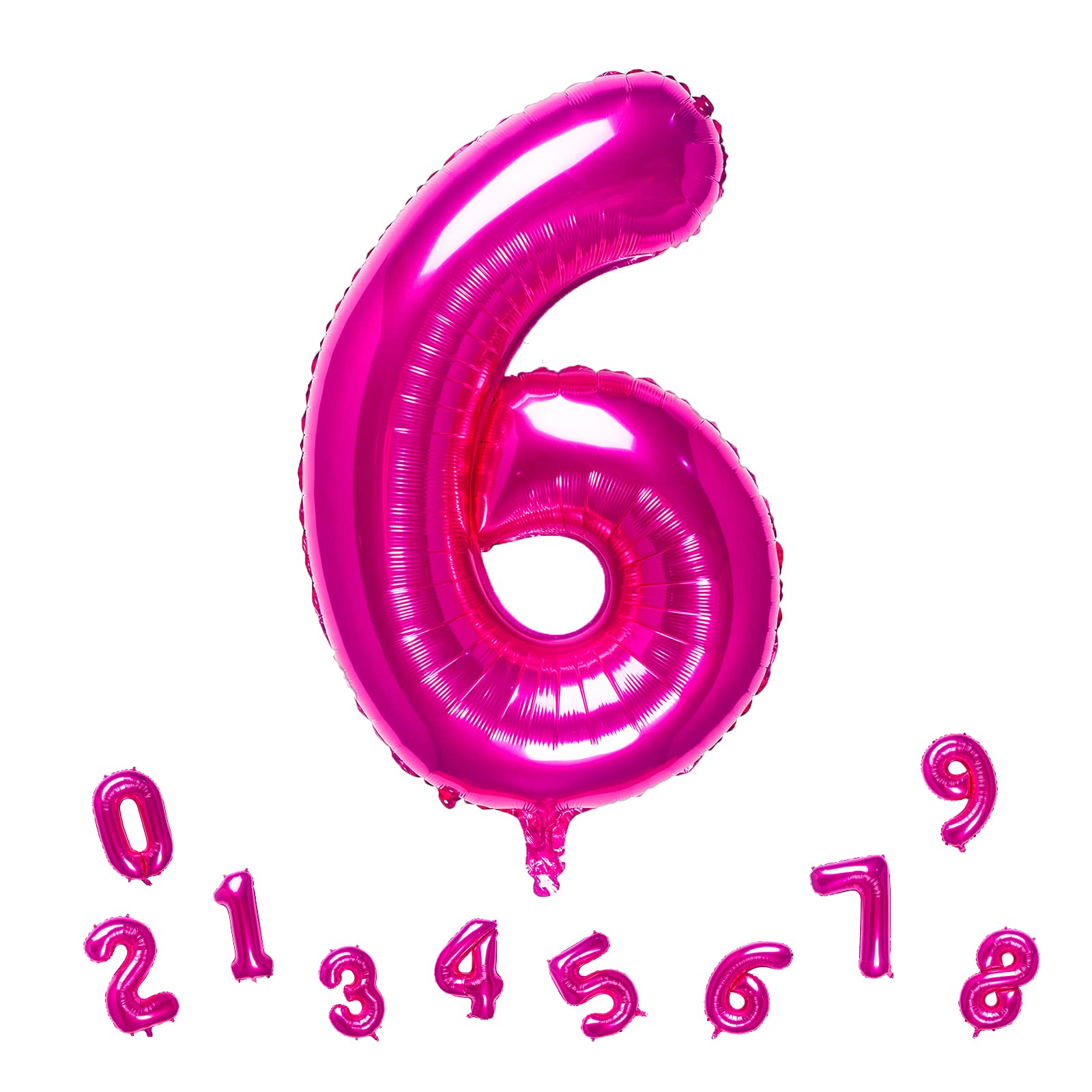 32 Inch Pink Number 6 Foil Balloon - Birthday Party Decoration Supplies for Girls, Baby Showers, Gender Reveals & Anniversary Celebrations - Perfect for Photo Backdrops, Cake Toppers & Event Decor