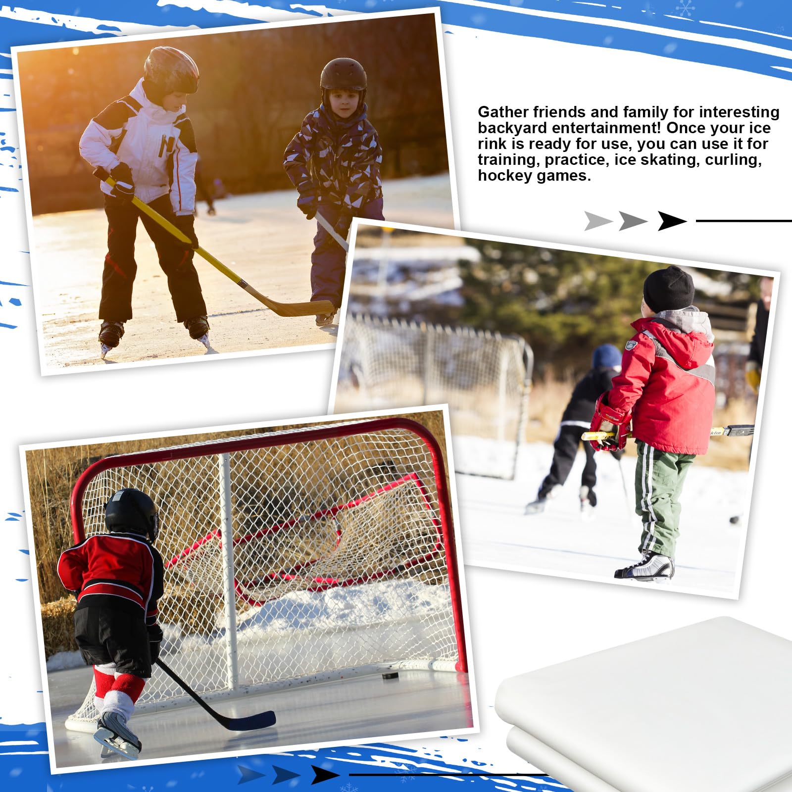 6 Mil White Ice Rink Liner - DIY Backyard Skating Rink Replacement Tarp for Hockey Practice & Ice Skating Training | Perfect for Home Use, Winter Sports & Family Fun