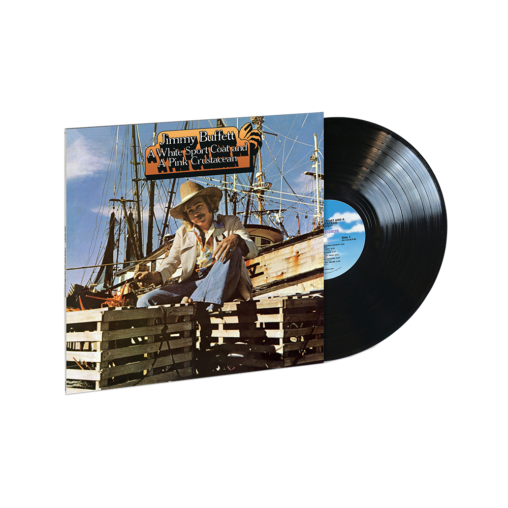 White Sport Coat and Pink Crustacean LP - Jimmy Buffett Vinyl Record Album - Classic Rock Music for Beach Parties & Tropical Getaways