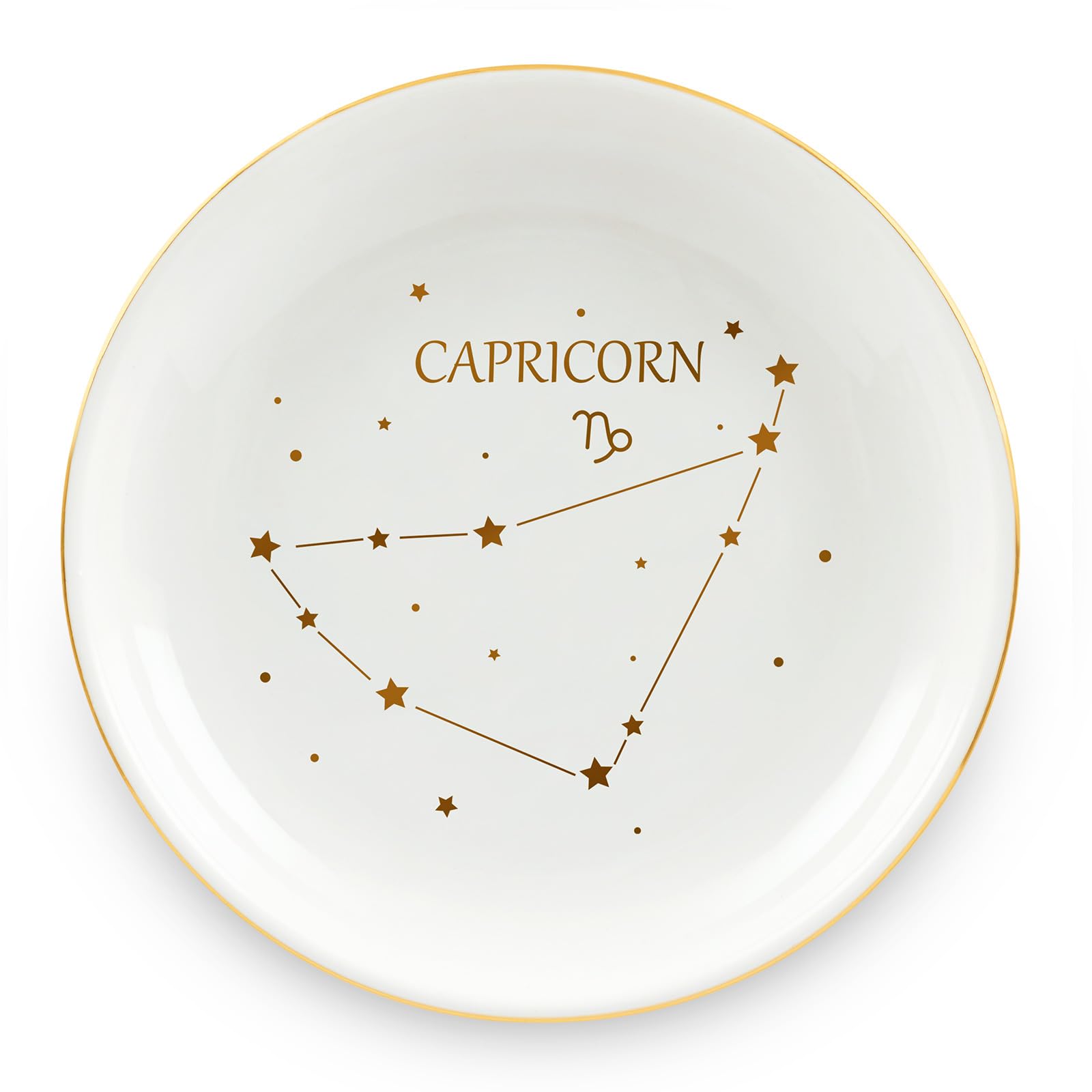 Capricorn Zodiac Gifts for Women - Ceramic Astrology Ring Dish & Jewelry Tray, Perfect Birthday Gift for Capricorn Women & Girls | Zodiac-Themed Home Decor & Jewelry Organizer