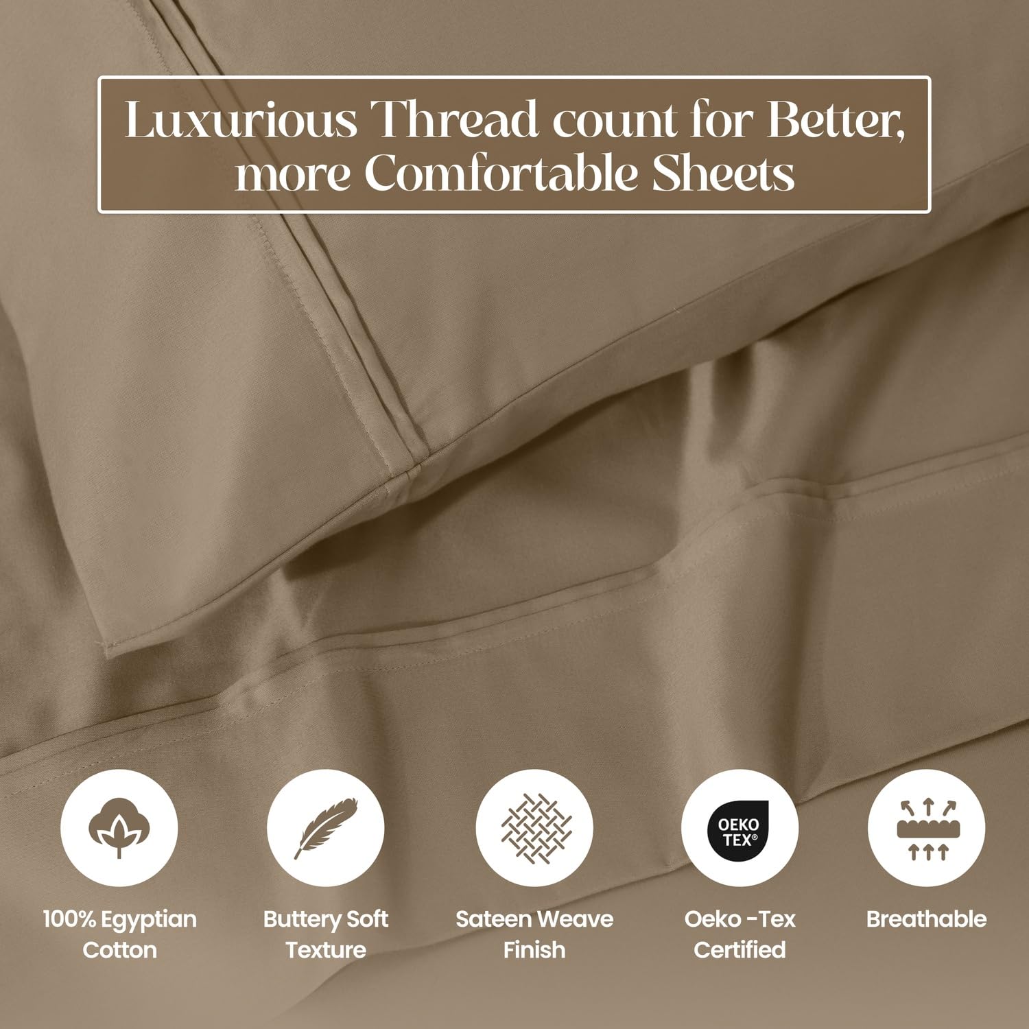 Premium 1200-Thread Count Egyptian Cotton California King Sheet Set - 18
