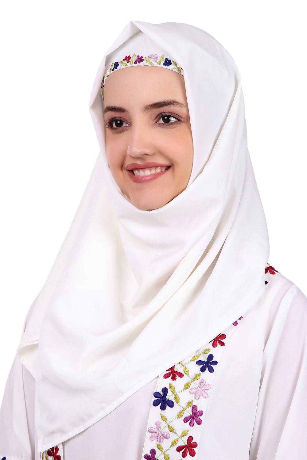 Elegant White Embroidered Front Open Abaya for Women - Perfect for Prayer, Modest Fashion, and Special Occasions