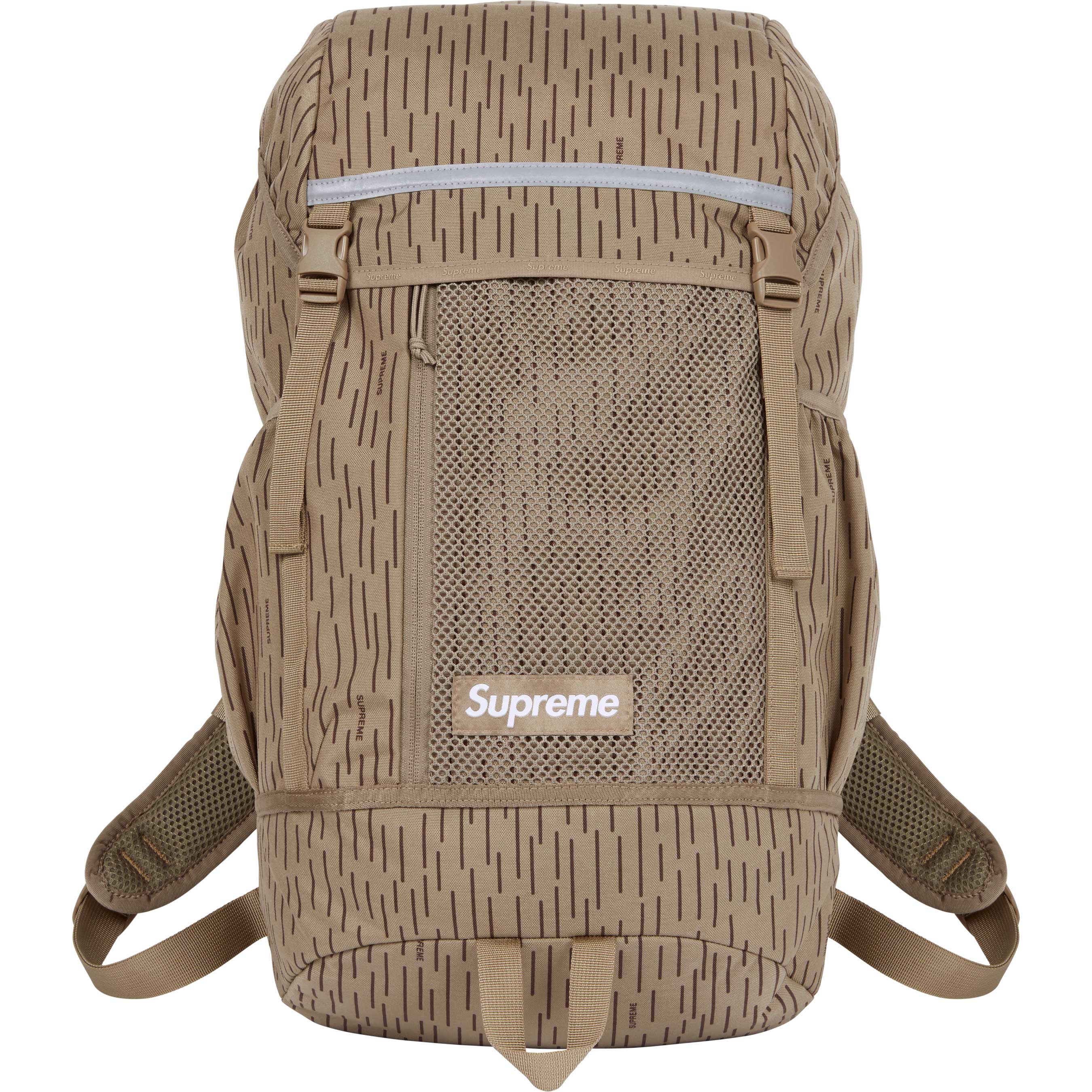 Supreme FW24 Waterproof Backpack - Tan Raindrop Camo Design for Outdoor Hiking, Travel & School Use