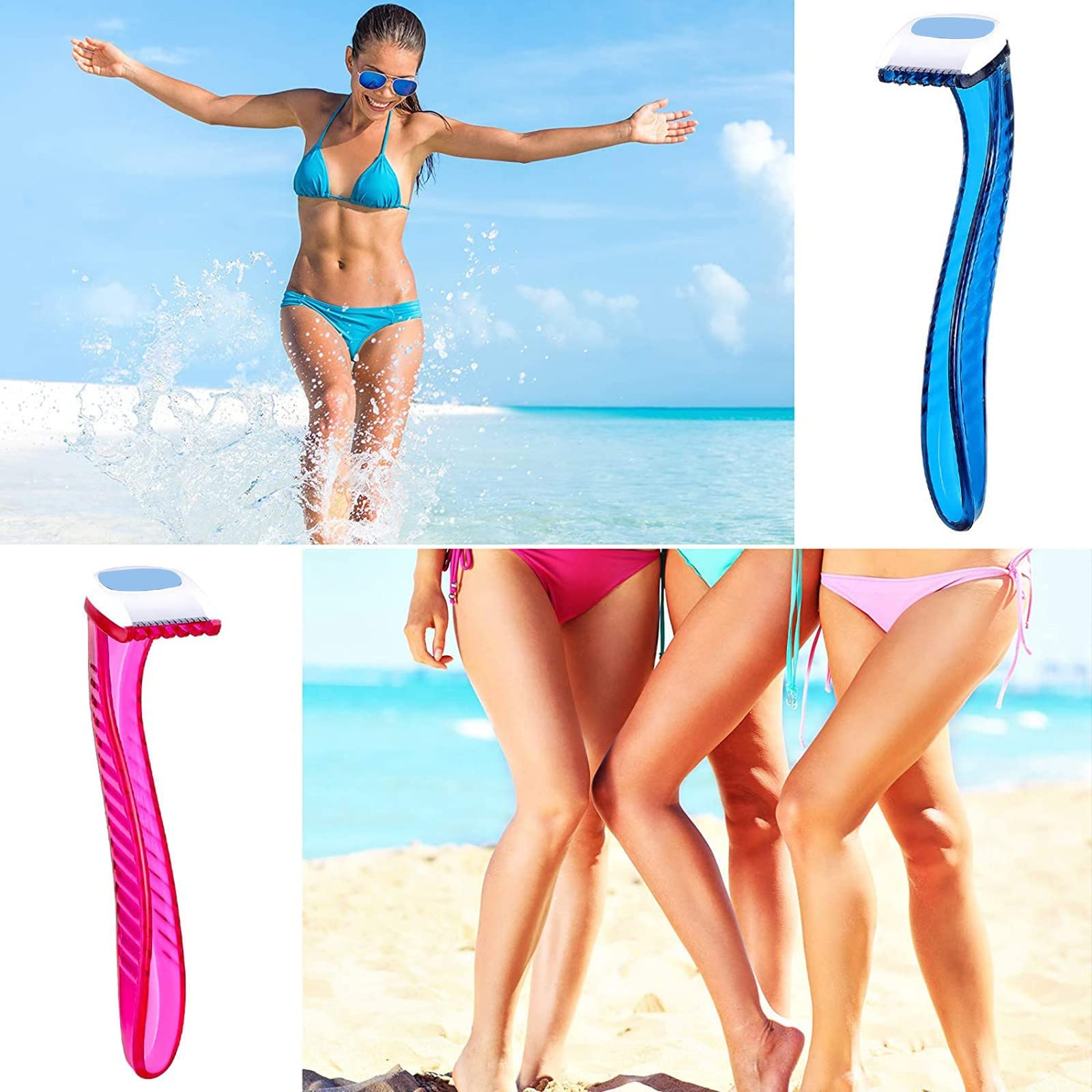 Women's T-Shaped Bikini Trimmer Razor - Durable Pubic Hair Removal Shaver for Travel & Beauty - Hot Pink Body Grooming Tool (One Size) | Perfect for Smooth Skin at Home, Gym, or Vacation