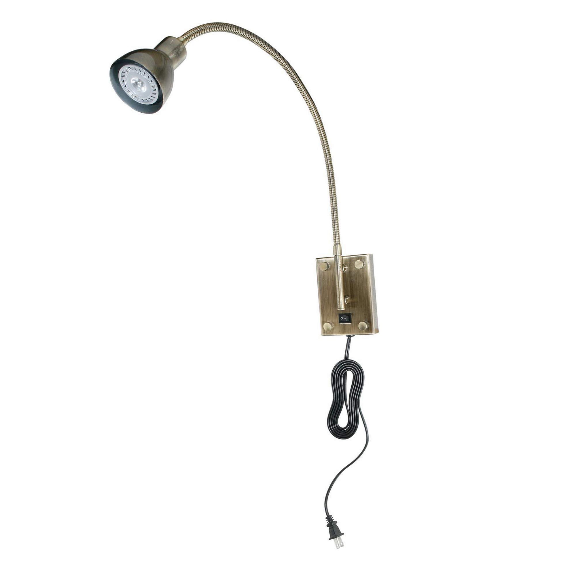 Modern Metal Round Wall Reading Lamp with Plug-in Switch - Perfect for Bedroom, Study, and Office Lighting