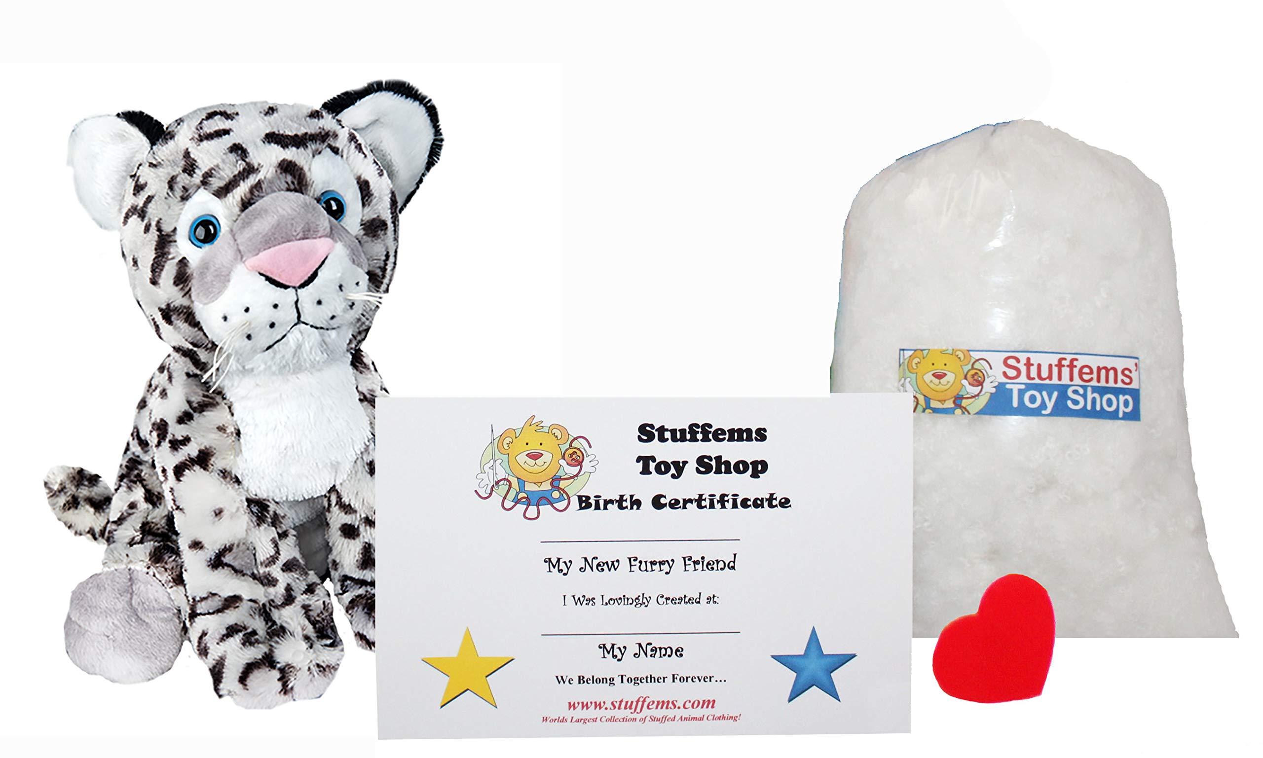 DIY 8 Inch Snow Leopard Stuffed Animal Kit - No Sewing Required | Winter Plush Toy Craft for Kids & Adults | Perfect for Holiday Gifts, Birthday Parties & Creative Playtime