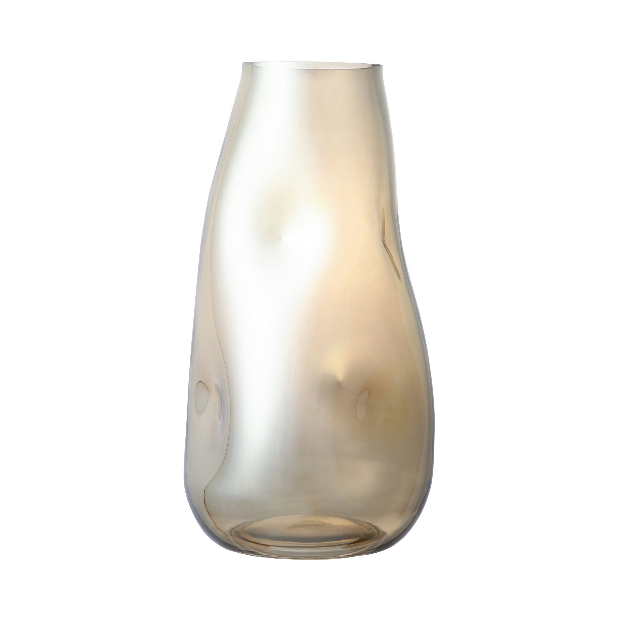 Unique Handmade Irregular Glass Vase - Large Modern Decorative Centerpiece for Home Decor, Wedding, and Dining Table Arrangements