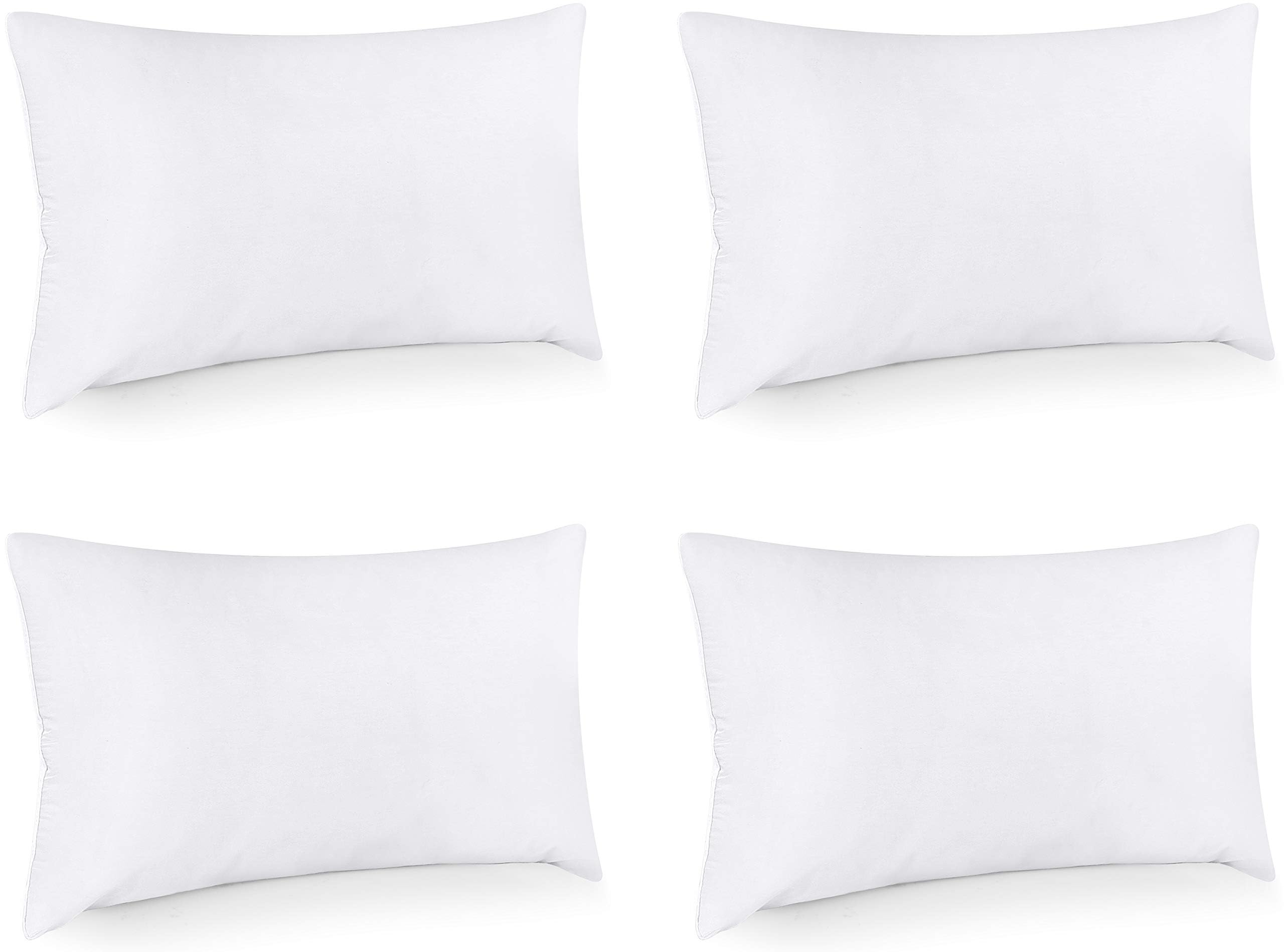 Utopia Bedding 14x22 Inch Throw Pillows (Set of 4, White) - Soft Decorative Couch Pillows for Sofa, Bed & Living Room - Perfect for Home Decor, Cozy Comfort and Accent Styling