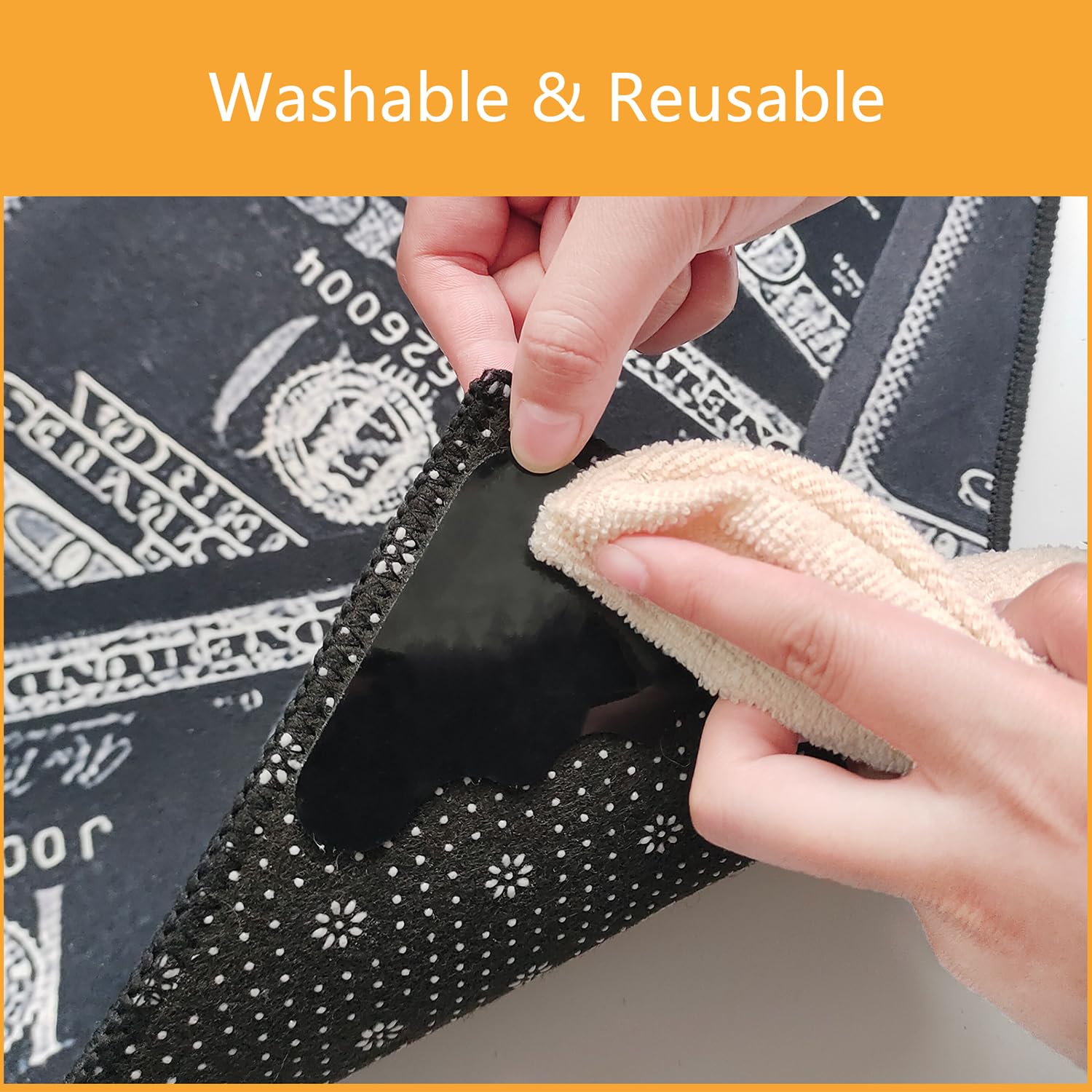 12-Pack Double Sided Carpet Tape - Non Slip Rug Gripper for Hardwood, Tile & Laminate Floors | Washable, Reusable & Traceless Rug Pad Grips | Perfect for Securing Rugs, Carpets & Area Rugs on Smooth Surfaces