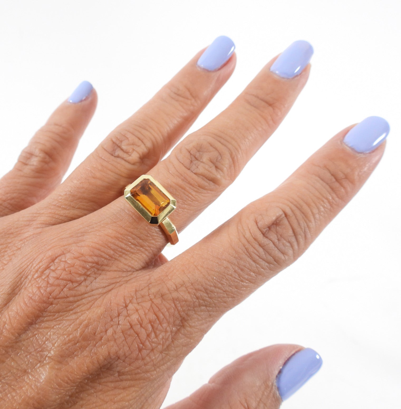 David Yurman 18K Gold Novella Madeira Citrine Ring | Elegant Citrine Gemstone Jewelry for Women | Perfect for Weddings, Anniversaries & Special Occasions
