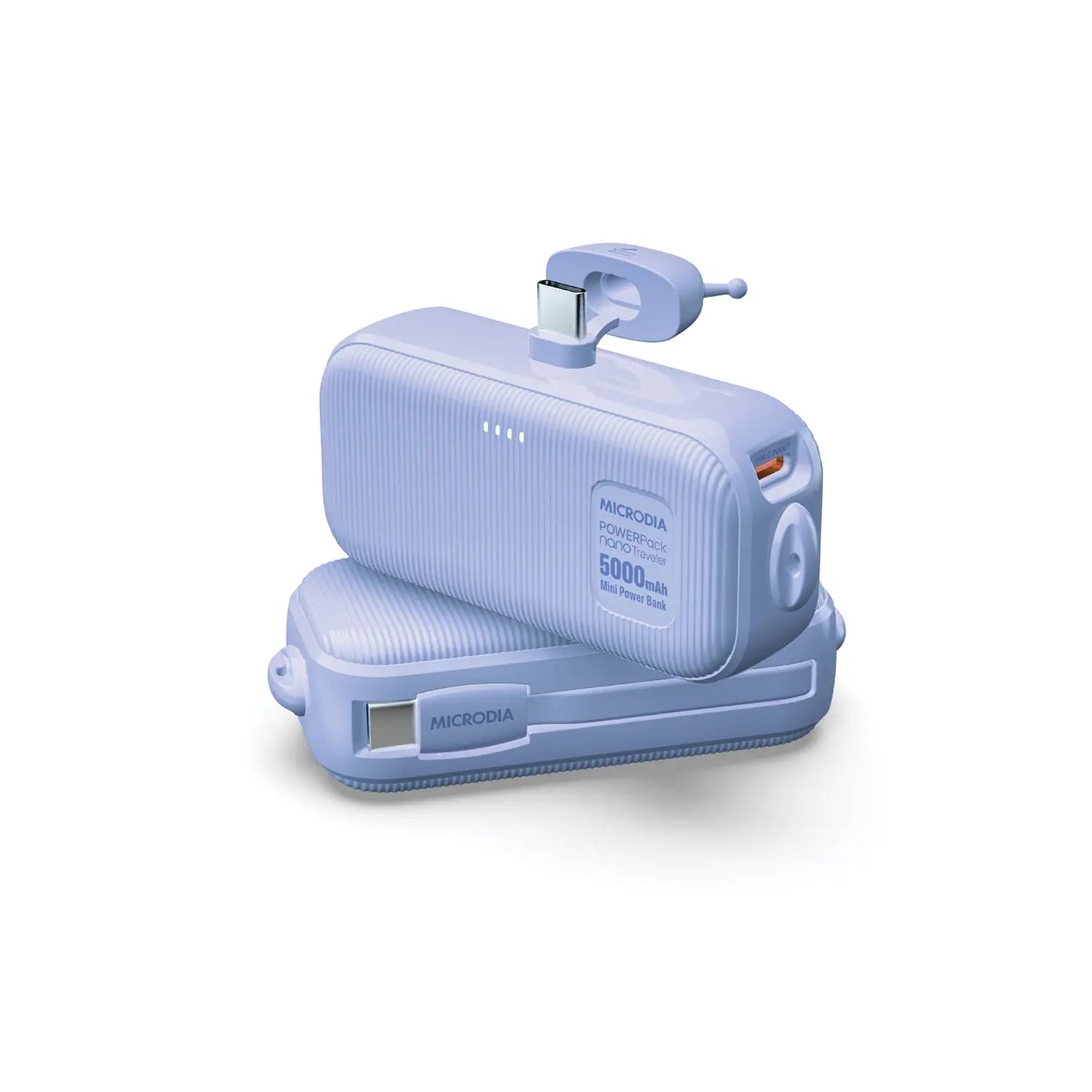 MICRODIA POWERPack™ Nano Traveler 10W Mini Portable Power Bank - 5000mAh Ultra-Compact Charger with Built-in USB-C Connector & Included USB-C Cable | Perfect for Travel, Camping, and On-the-Go Charging