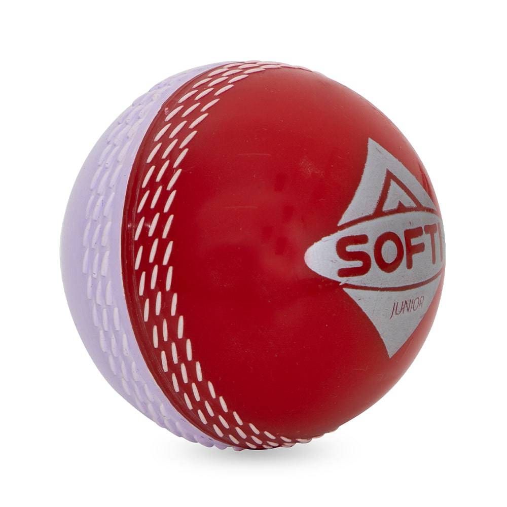 HART Softi Cricket Balls - Red & White Training Cricket Balls for Kids & Beginners | Perfect for Backyard Practice, School Sports & Cricket Training Sessions