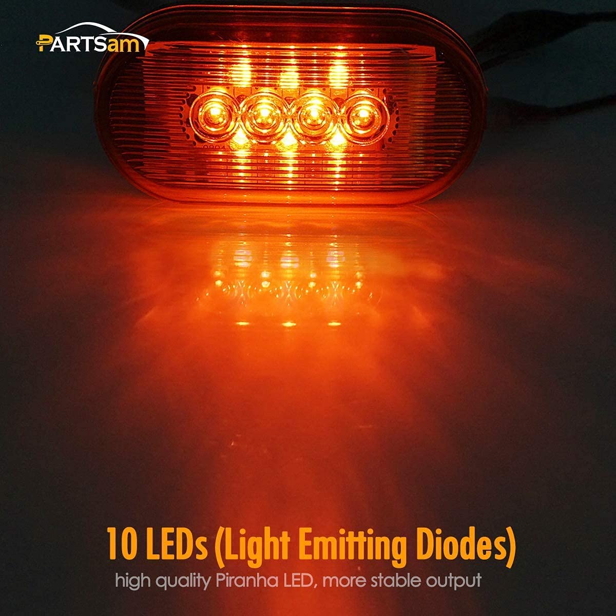 Partsam 6Pcs 4 Inch RV Clearance Marker Lights - Red LED Surface Mount with 10 Diodes, Waterproof Black Base for Trucks, Trailers, Boats | Durable 2x6 Inch Rectangular Lights for Night Safety & Vehicle Visibility