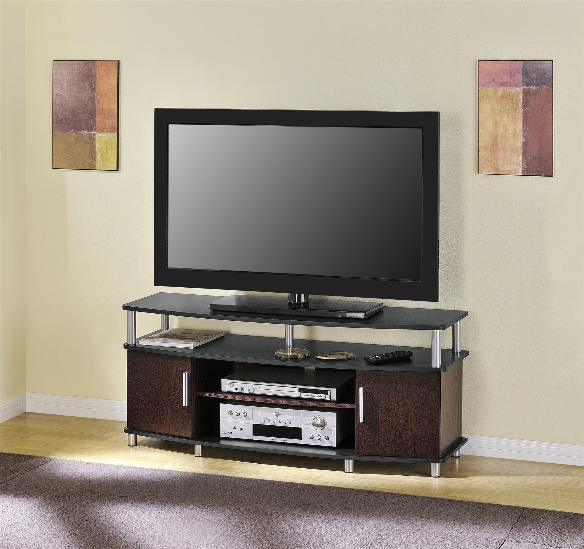 Ameriwood Home Carson TV Stand for 50 Inch TVs, Cherry Finish - Perfect for Living Room, Bedroom & Home Theater Entertainment Centers