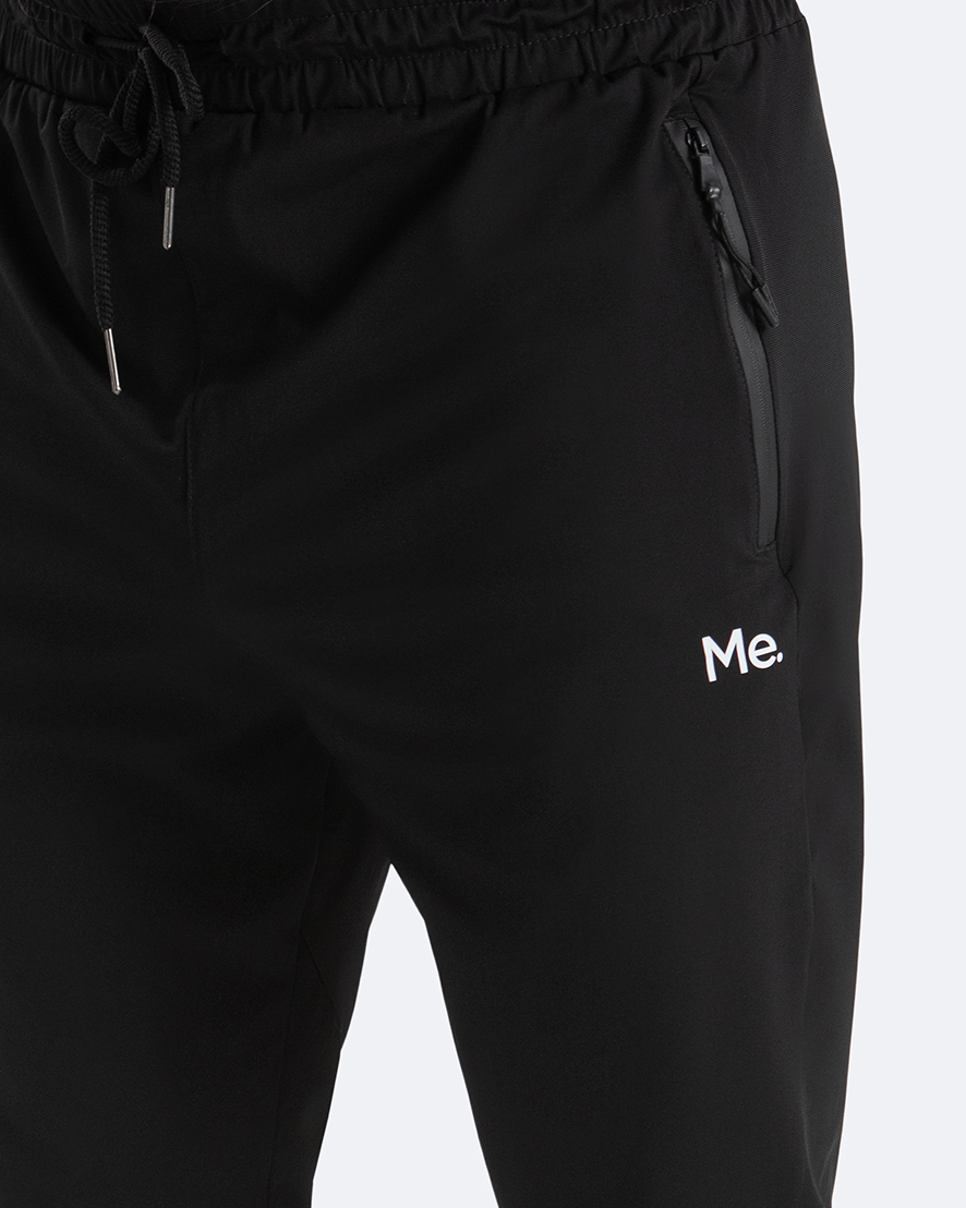 Jet Black Athleisure Joggers for Women - High Waisted Yoga Pants with Pockets - Comfortable Lounge & Workout Pants for Running, Gym, Travel & Everyday Wear