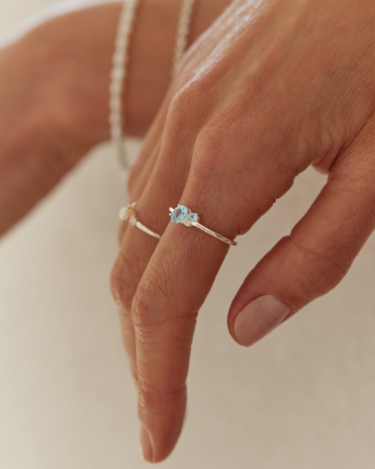 Sterling Silver Kindred Birthstone Ring - March Birthstone Jewelry for Women, Personalized Gift for Mom, Sister, Daughter | Perfect for Birthdays, Anniversaries, and Special Occasions