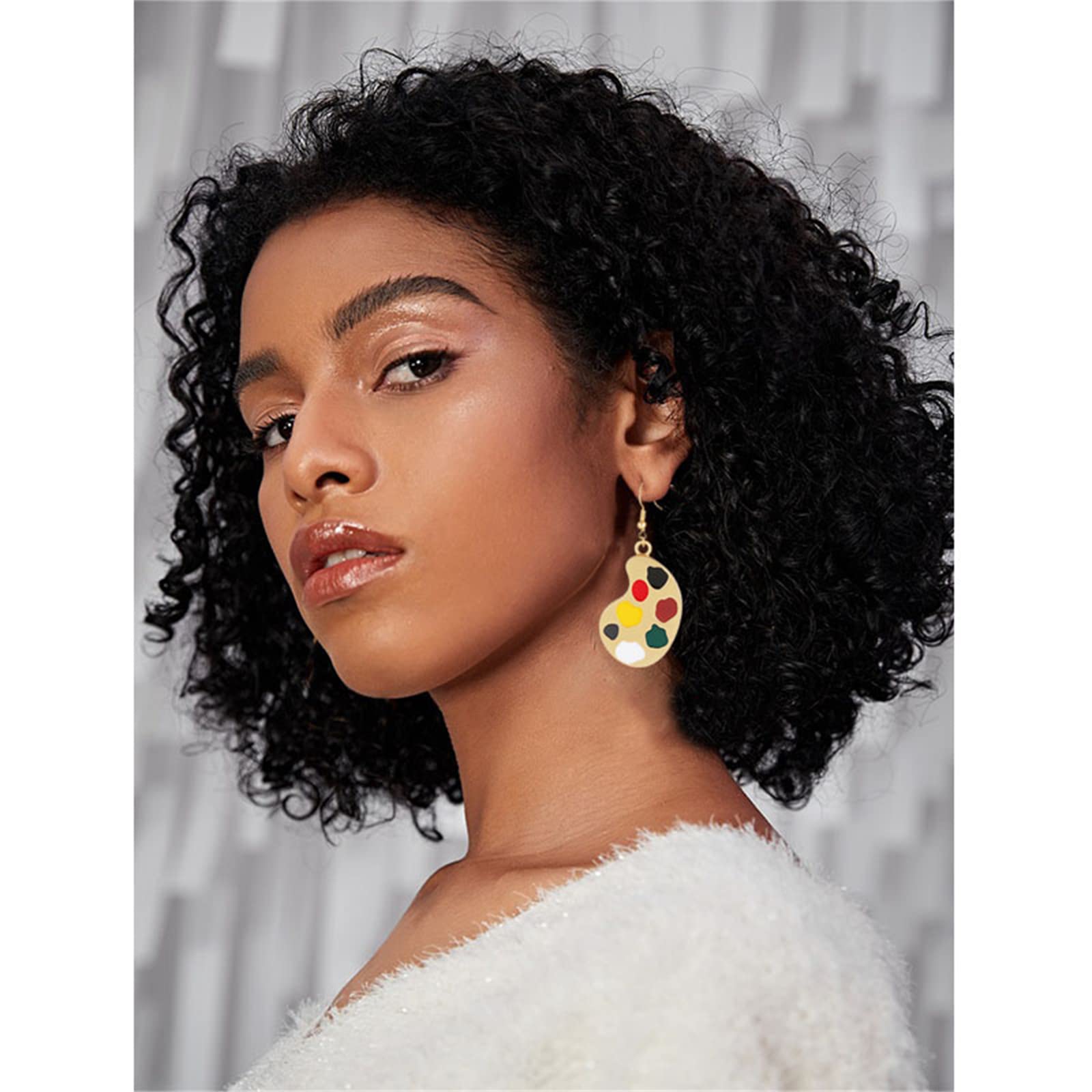 Colorful Enamel Painter Artist Dangle Drop Earrings - Unique Paint Palette & Brush Jewelry for Women | Artistic Gift for Painters, Art Lovers & Creative Professionals | Perfect for Art Exhibitions, Studio Wear & Boho Fashion