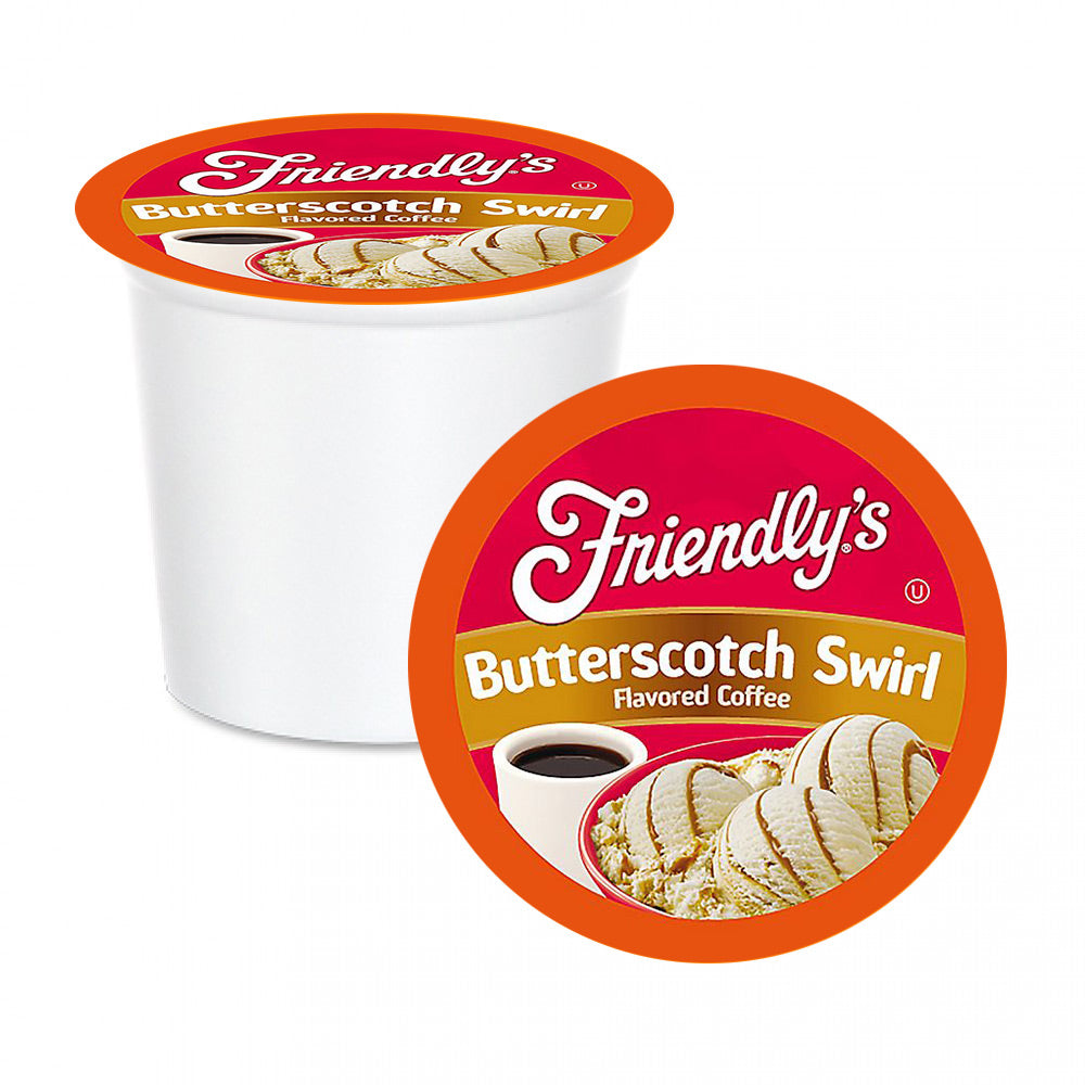 Friendly's Butterscotch Single Serve Coffee Pods - 12 Pack | Rich & Creamy Flavor for Keurig Machines | Perfect for Morning Brews & Office Use