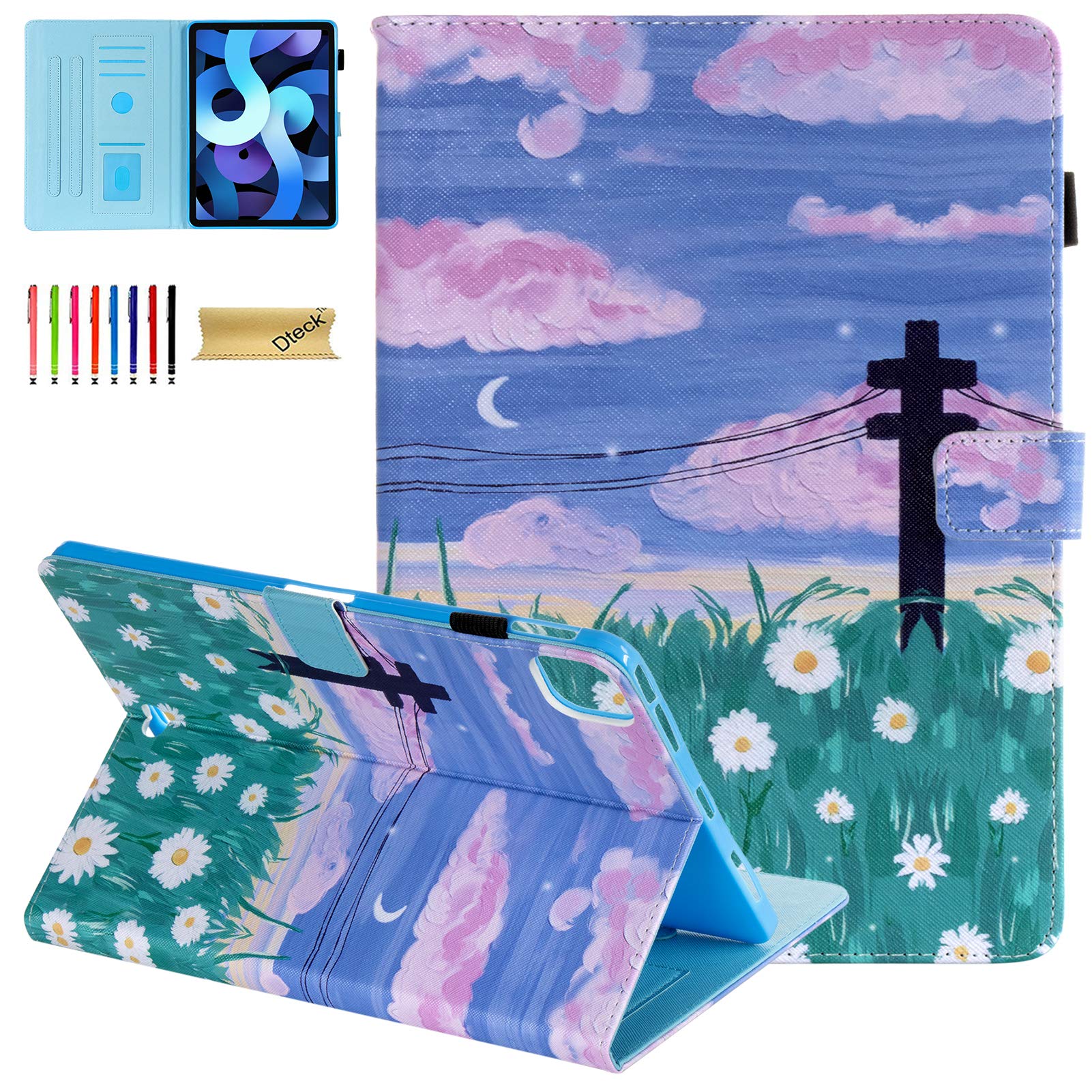 Dteck iPad Air 5th/4th Generation Case (2022/2020) & iPad Pro 11 Case - Premium PU Leather Folio Cover with Multi-Angle Stand, Auto Sleep/Wake, Slim Protection - Perfect for Work, School & Travel
