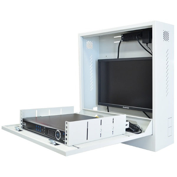 Slimline Vertical Wall Mount Security Cabinet with Cooling Fan - Heavy Duty Metal Storage for Documents, Valuables & Firearms - Perfect for Home, Office & Garage Security Organization