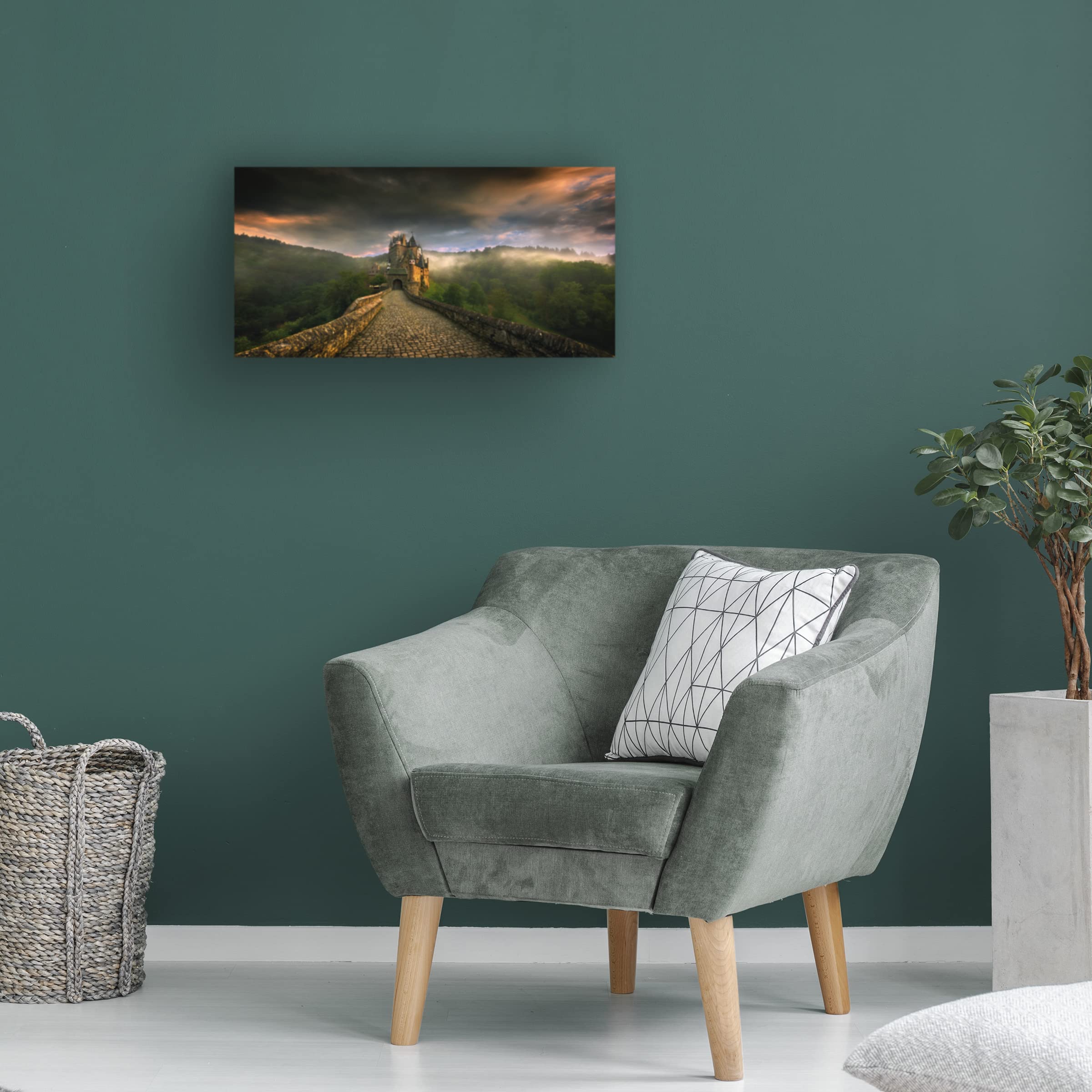 Trademark Fine Art 'Eltz' Canvas Wall Art Print by Krzysztof Browko - Modern Landscape Painting for Living Room, Bedroom & Office Decor