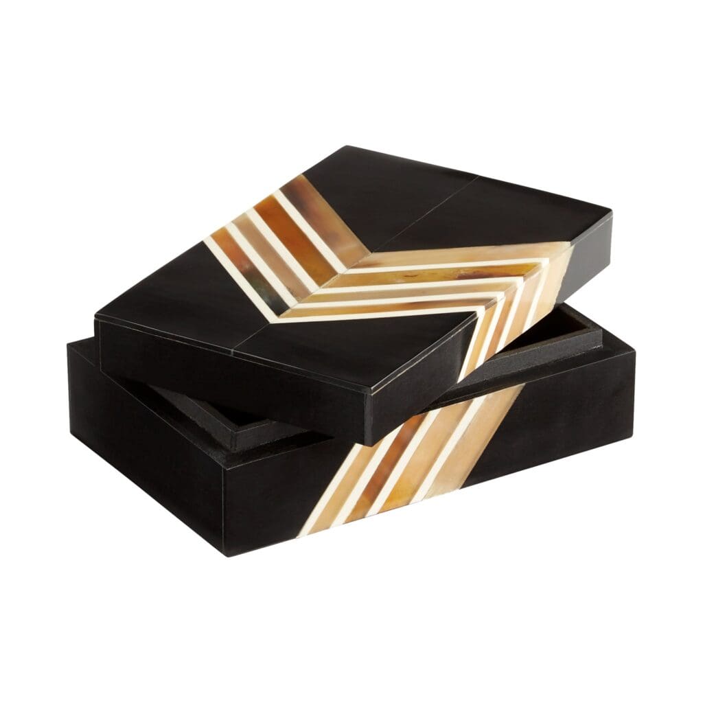 Cyan Design 11144 Salvador Container - Small Black & Brown Decorative Storage Box for Home Office Organization | Perfect for Jewelry, Keys & Small Essentials