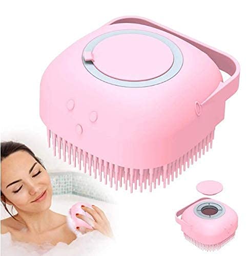 SMARAN Silicone Massage Bath Brush for Hair, Scalp & Body - Exfoliating Scrubber & Cleaner with Soft Bristles for Shampoo & Soap Lathering (Pack of 2) - Perfect for Spa, Shower & Relaxing Self-Care Routine
