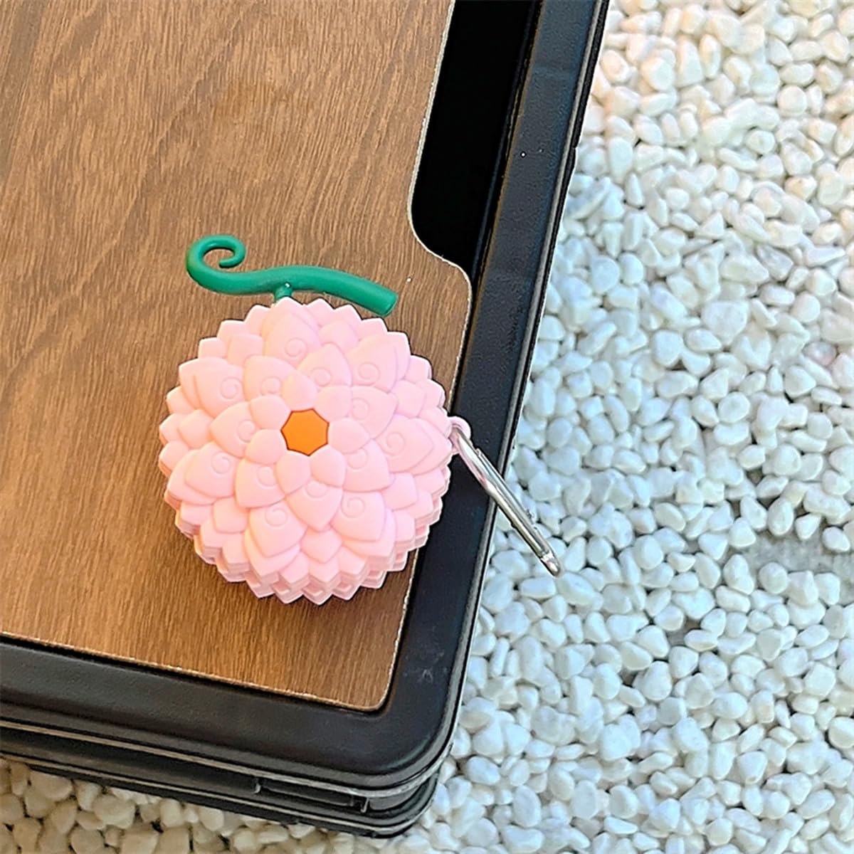 Cute Cartoon Devil Fruit [Flower Fruit] Design Silicone Case with Hook for Samsung Galaxy Buds Pro & Buds 2 - Protective Cover for Wireless Earbuds - Perfect for Gym, Travel & Daily Use