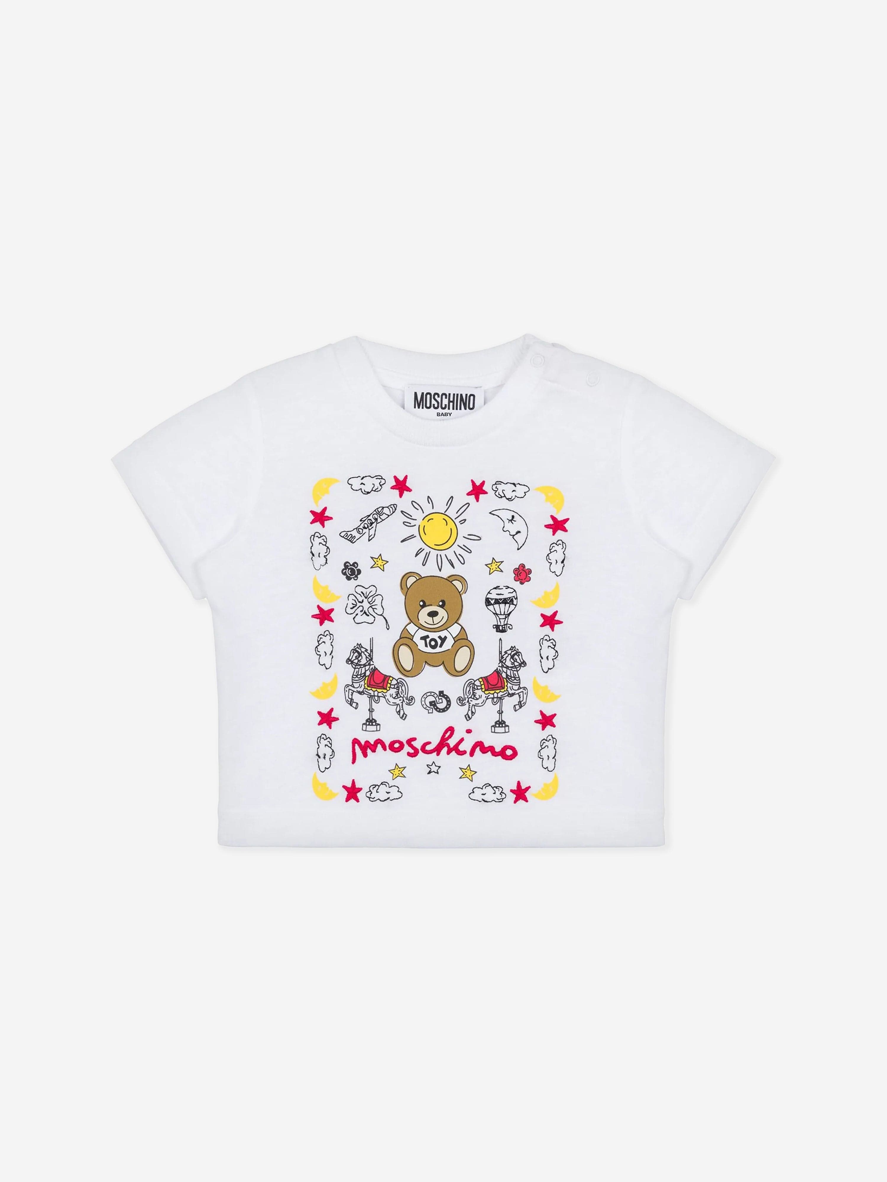 Adorable Baby Teddy Bear T-Shirt - Soft White Cotton Tee for Infants & Toddlers | Perfect for Playtime, Photo Shoots & Everyday Wear