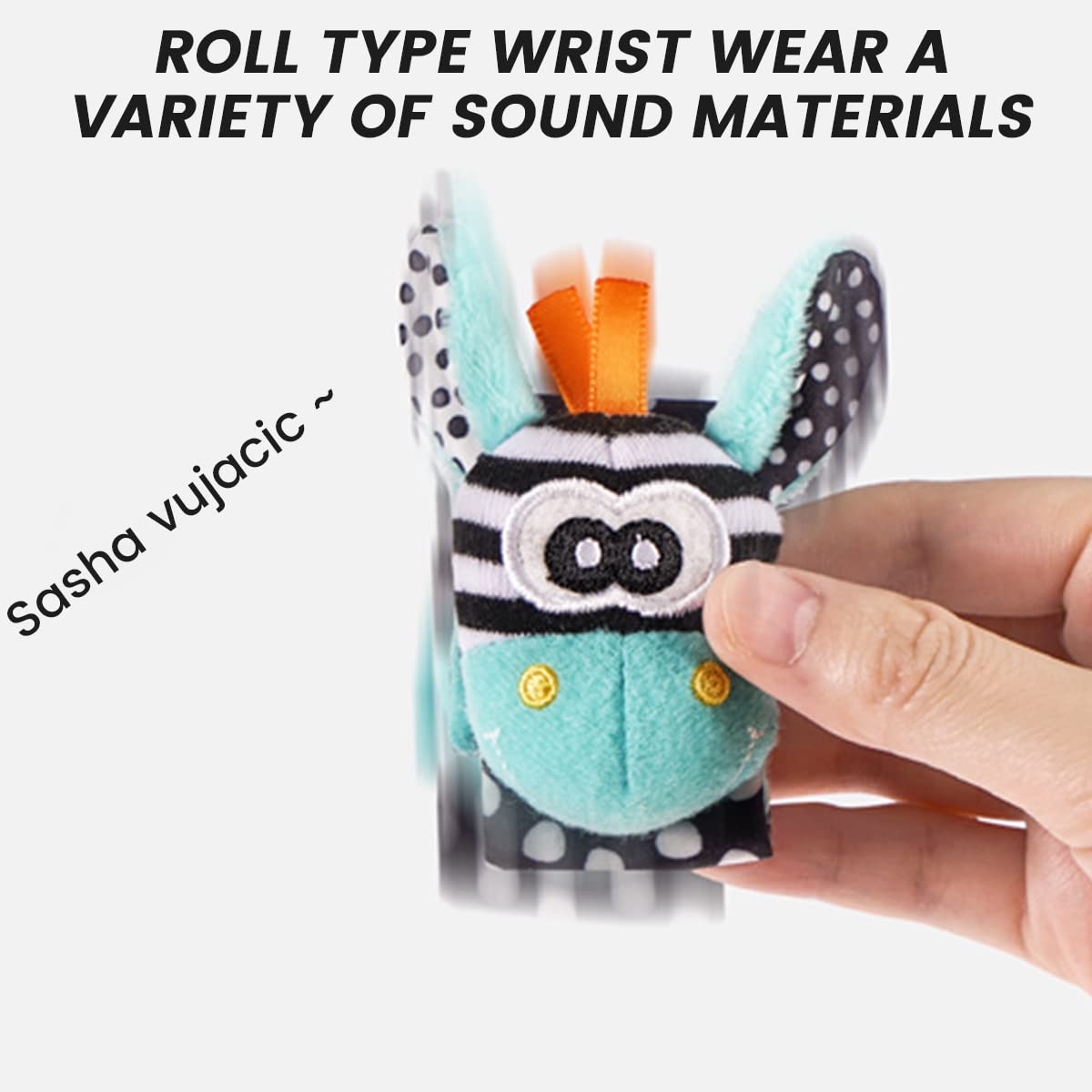 **Soft Plush Baby Wrist & Foot Rattle Socks Set - Sensory Development Toy for Newborns, Infants & Toddlers - Perfect for Playtime, Learning & Gifts**