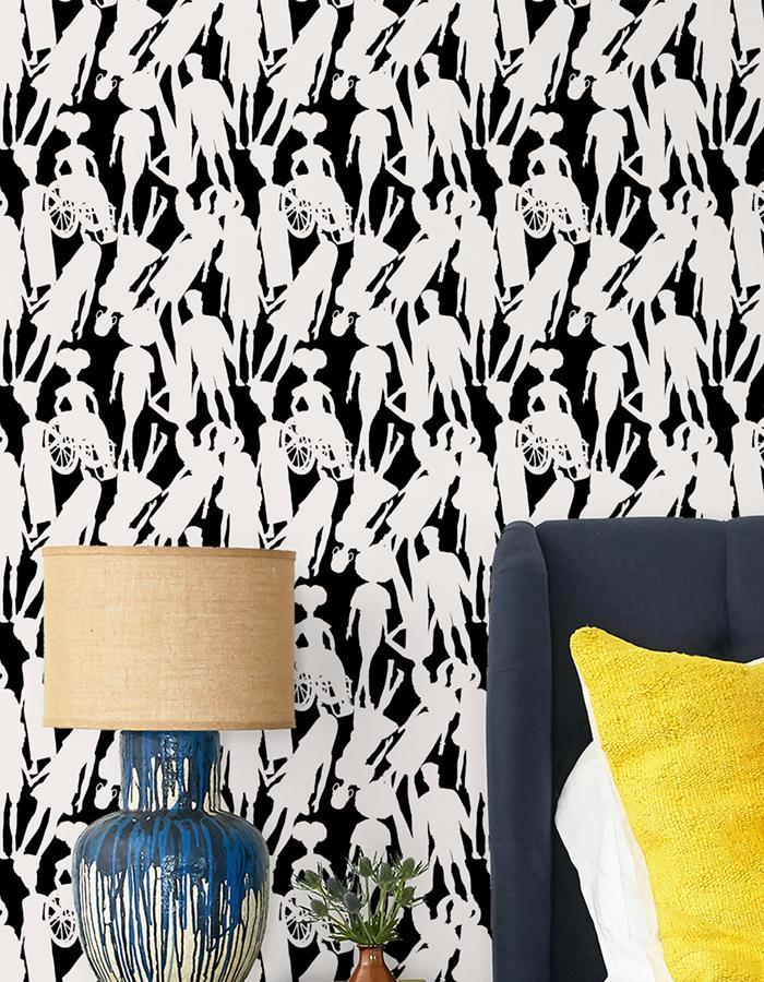 Barbie™ Fashionistas™ Silhouettes Wallpaper - Black & Cream Design for Girls' Bedroom, Playroom & Nursery Decor
