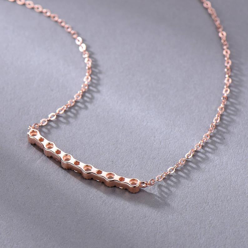 Opal Pendant Necklace with Moissanite - Silver, Rose Gold Plated, 14K or 18K - 14 Inch Chain - Elegant Jewelry Gift for Women, Perfect for Weddings, Anniversaries & Special Occasions