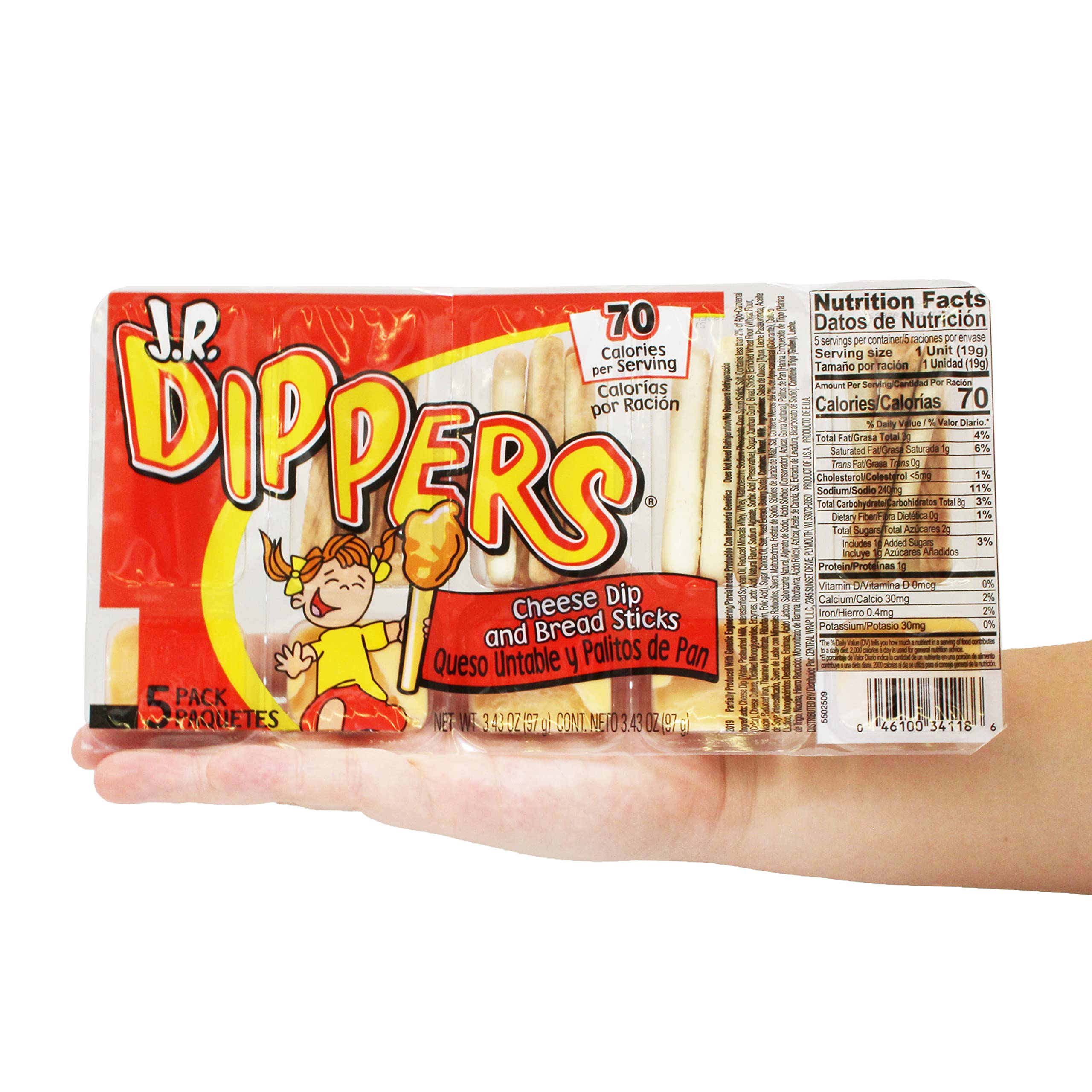 Delicious J.R. Dippers Cheese Dip & Bread Sticks Snacks (2 Packs) - Perfect for Parties, Movie Nights & Game Day Snacking