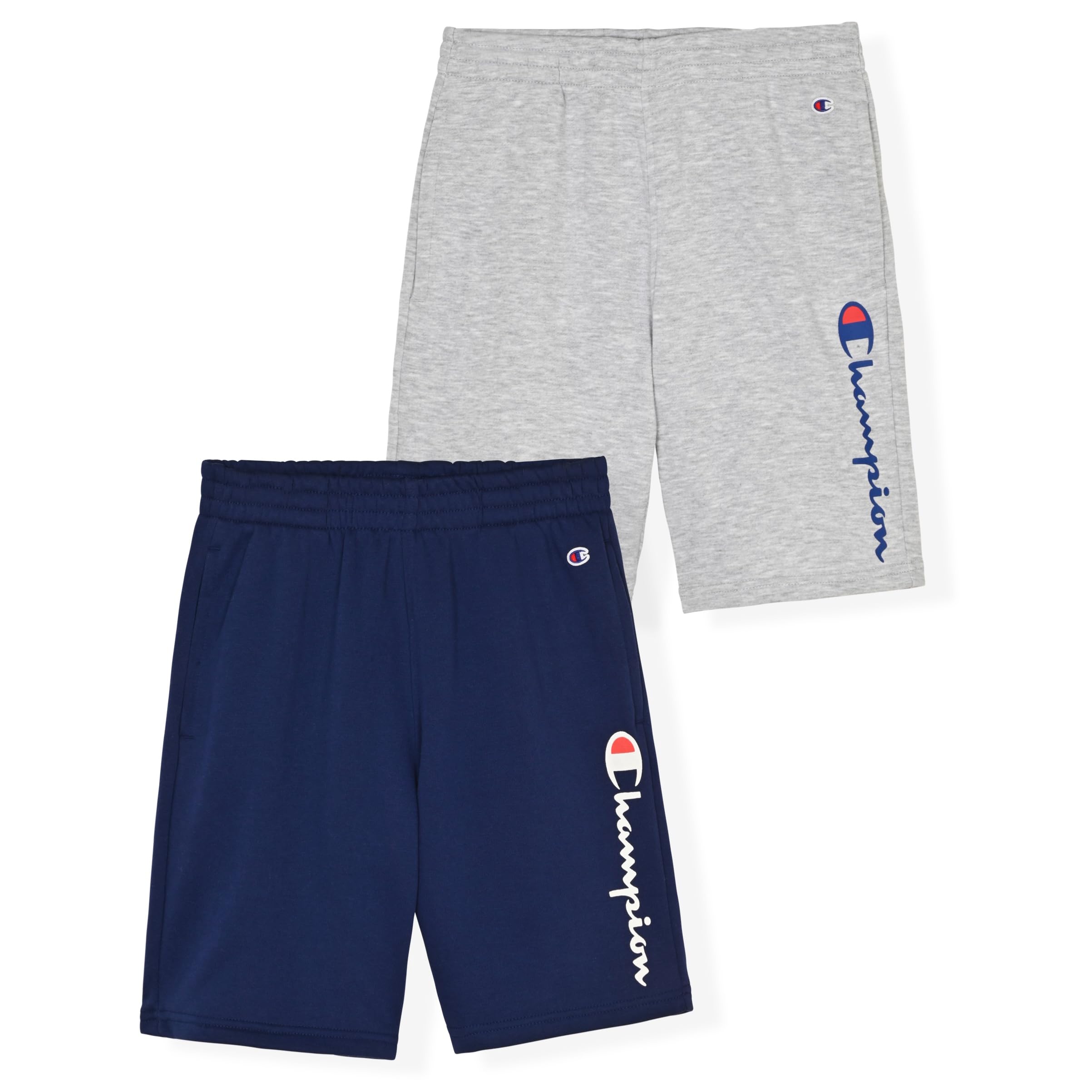 Champion Boys' Athletic Fleece Shorts 2-Pack - Comfortable Workout & Casual Shorts for Active Kids - Perfect for Sports, Gym, and Everyday Play