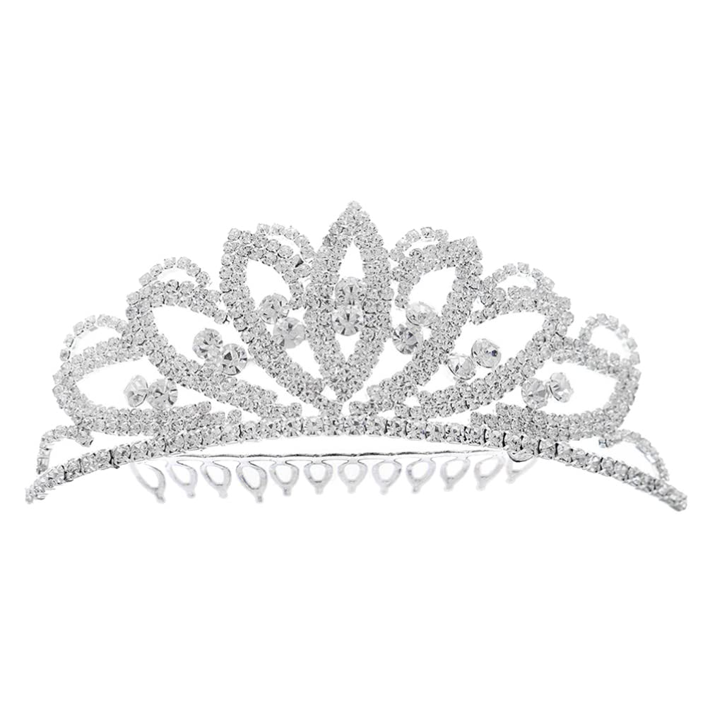 FOMIYES Princess Tiara for Girls - Kids Wedding Bridal Hair Jewelry Headpiece with Pearls & Rhinestones | Perfect for Birthday Parties, Pageants, Dress-Up & Special Occasions