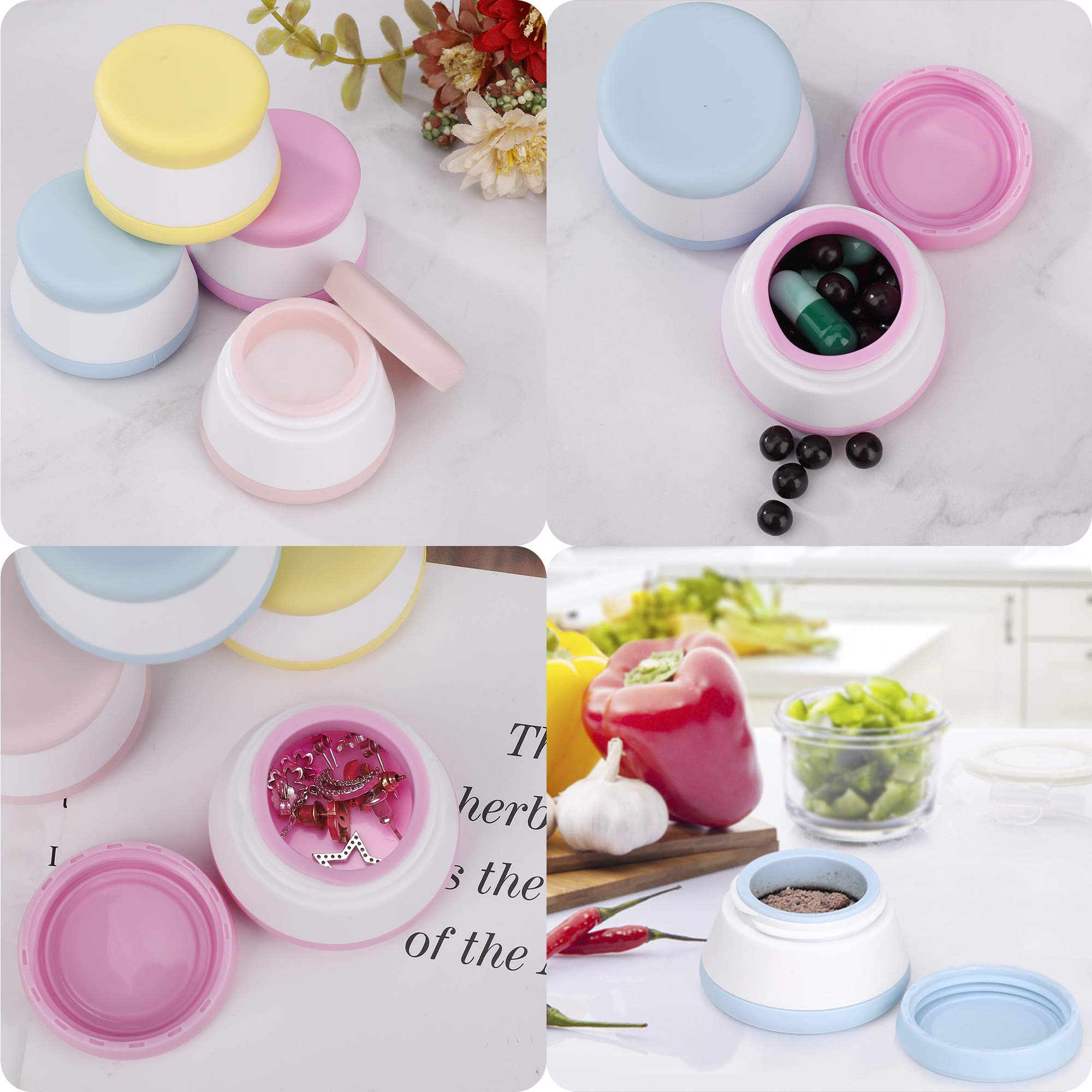 20ml Leak-Proof Silicone Travel Cosmetic Containers | Empty Makeup Face Cream Jars with Sealed Lids | Multi-Functional Storage for Travel, Home & Outdoor Use (4-Piece Set) | Perfect for Toiletries, Skincare & DIY Beauty Products